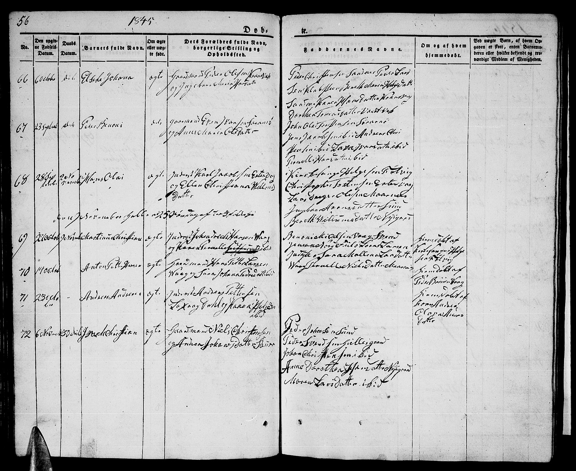 Ministerialprotokoller, klokkerbøker og fødselsregistre - Nordland, AV/SAT-A-1459/805/L0106: Parish register (copy) no. 805C02, 1841-1861, p. 56