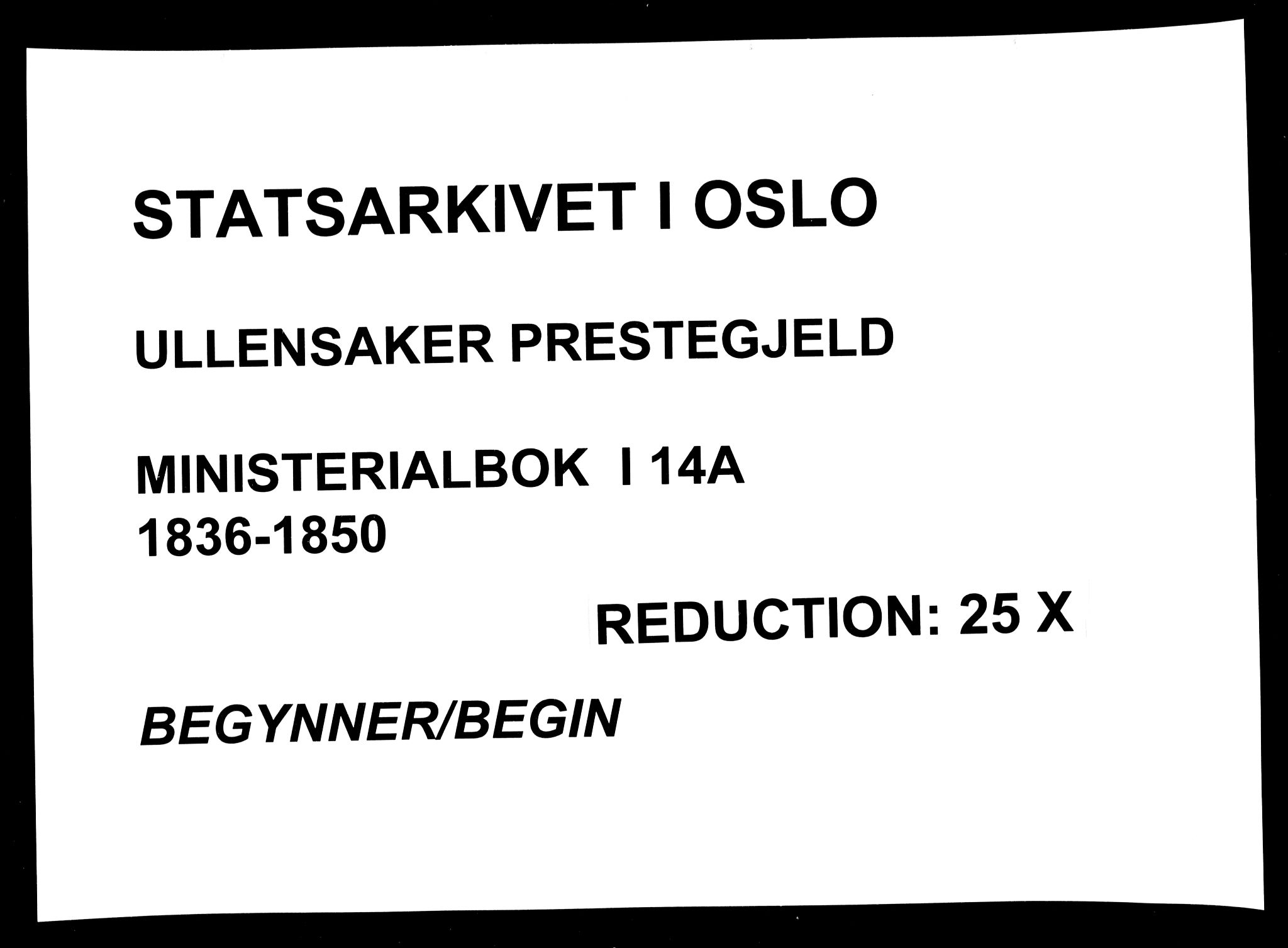 Ullensaker prestekontor Kirkebøker, AV/SAO-A-10236a/F/Fa/L0014.a: Parish register (official) no. I 14A, 1836-1850