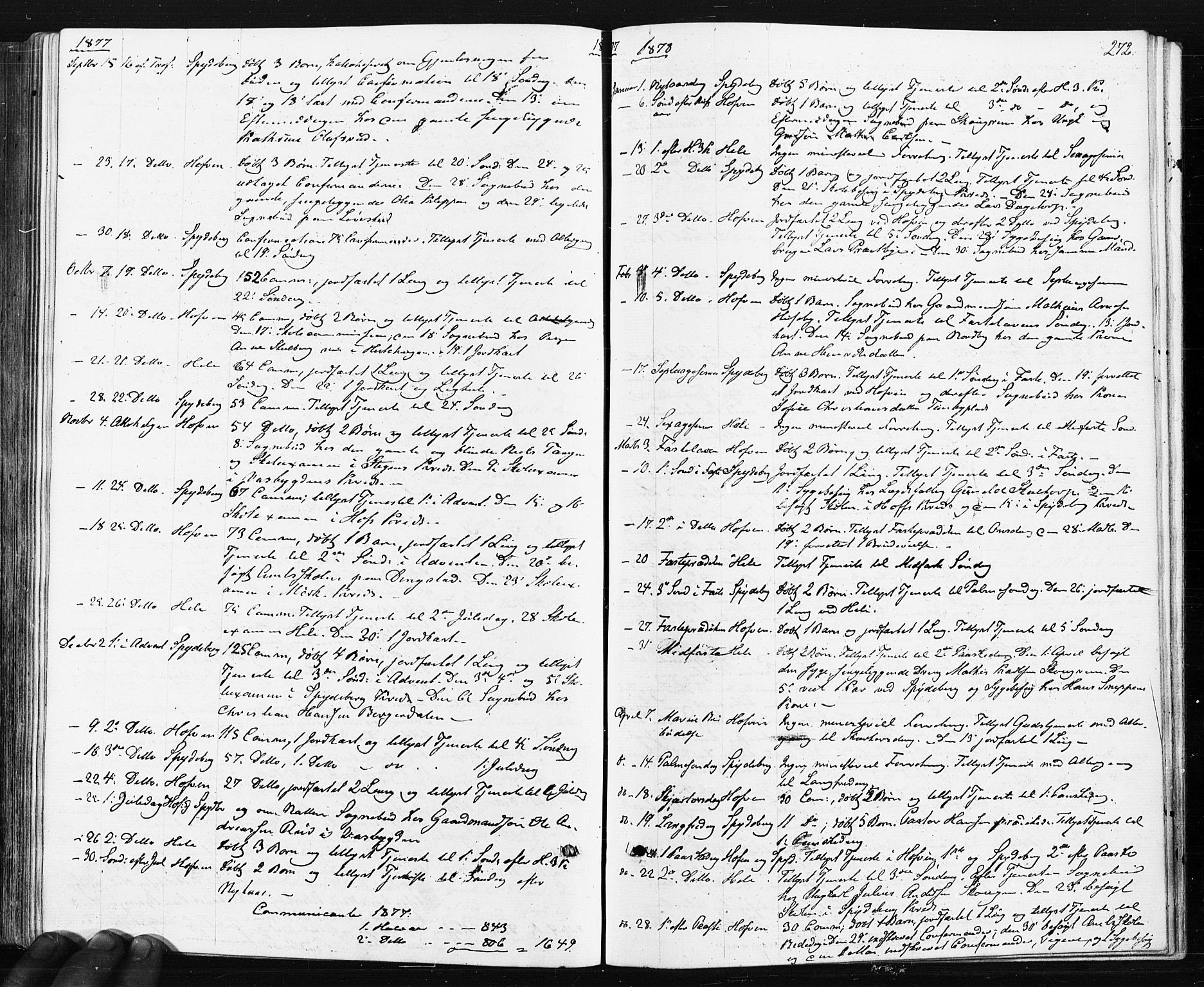 Spydeberg prestekontor Kirkebøker, SAO/A-10924/F/Fa/L0007: Parish register (official) no. I 7, 1875-1885, p. 272