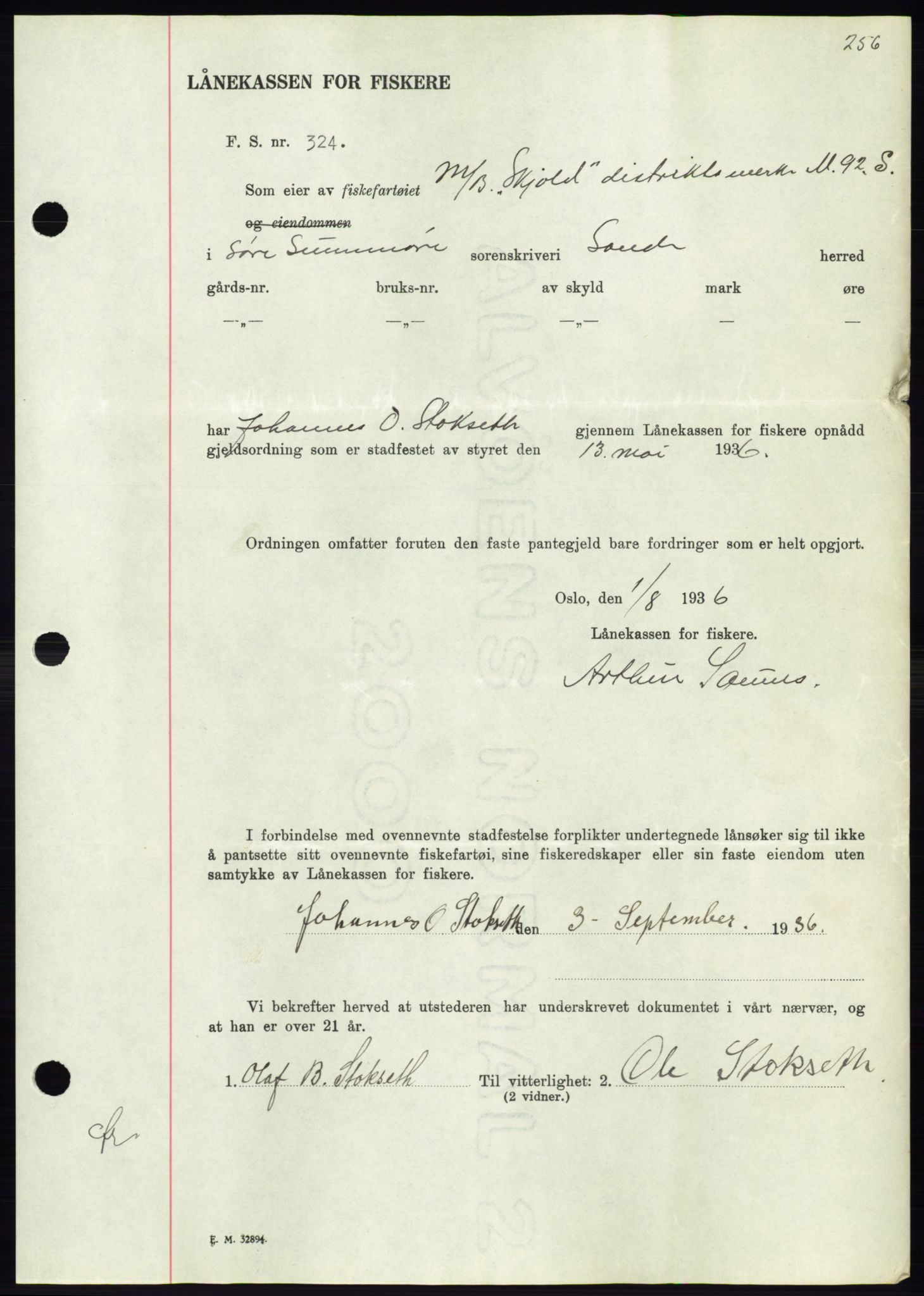 Søre Sunnmøre sorenskriveri, AV/SAT-A-4122/1/2/2C/L0061: Mortgage book no. 55, 1936-1936, Diary no: : 1239/1936