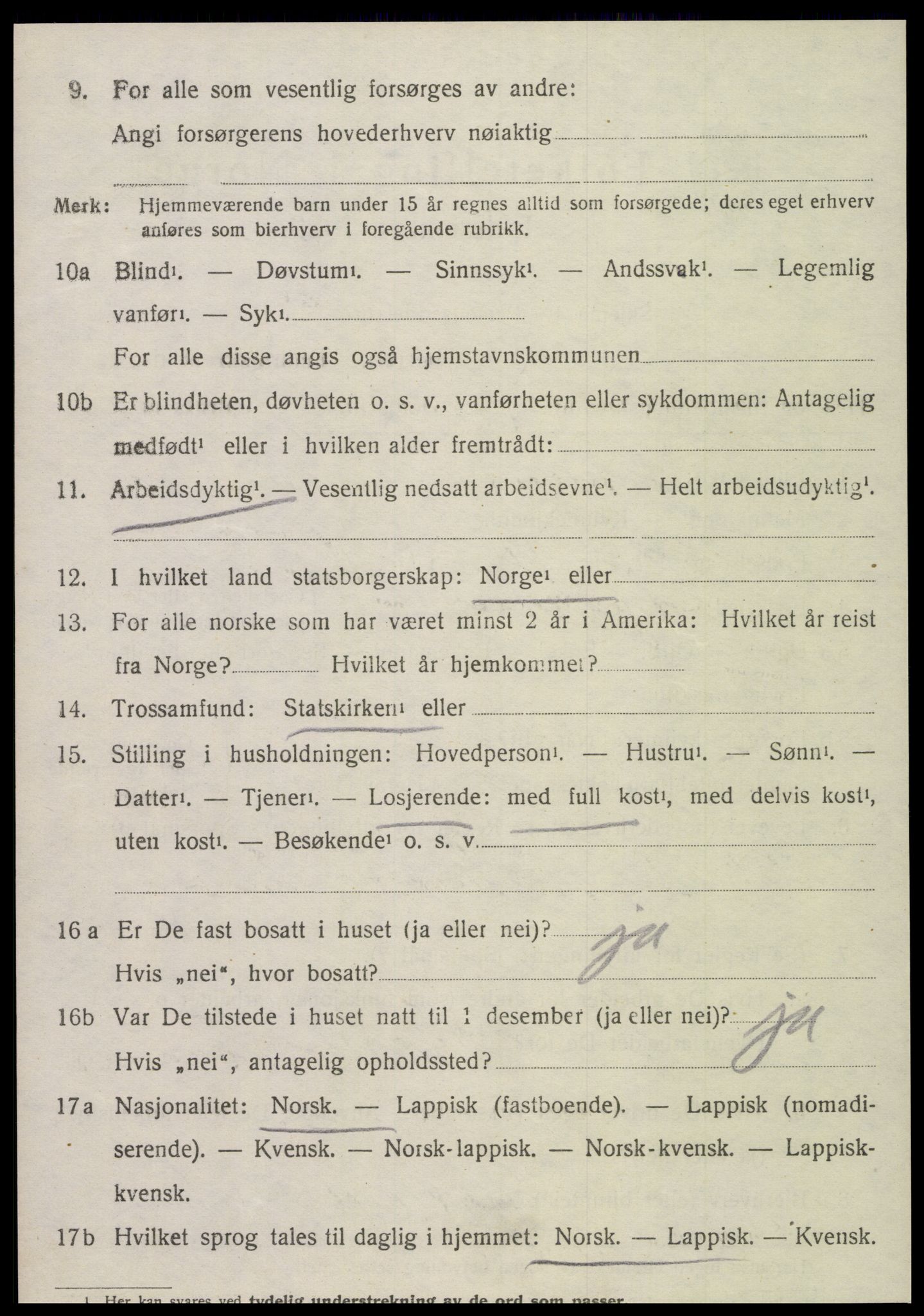 SAT, 1920 census for Sparbu, 1920, p. 5352