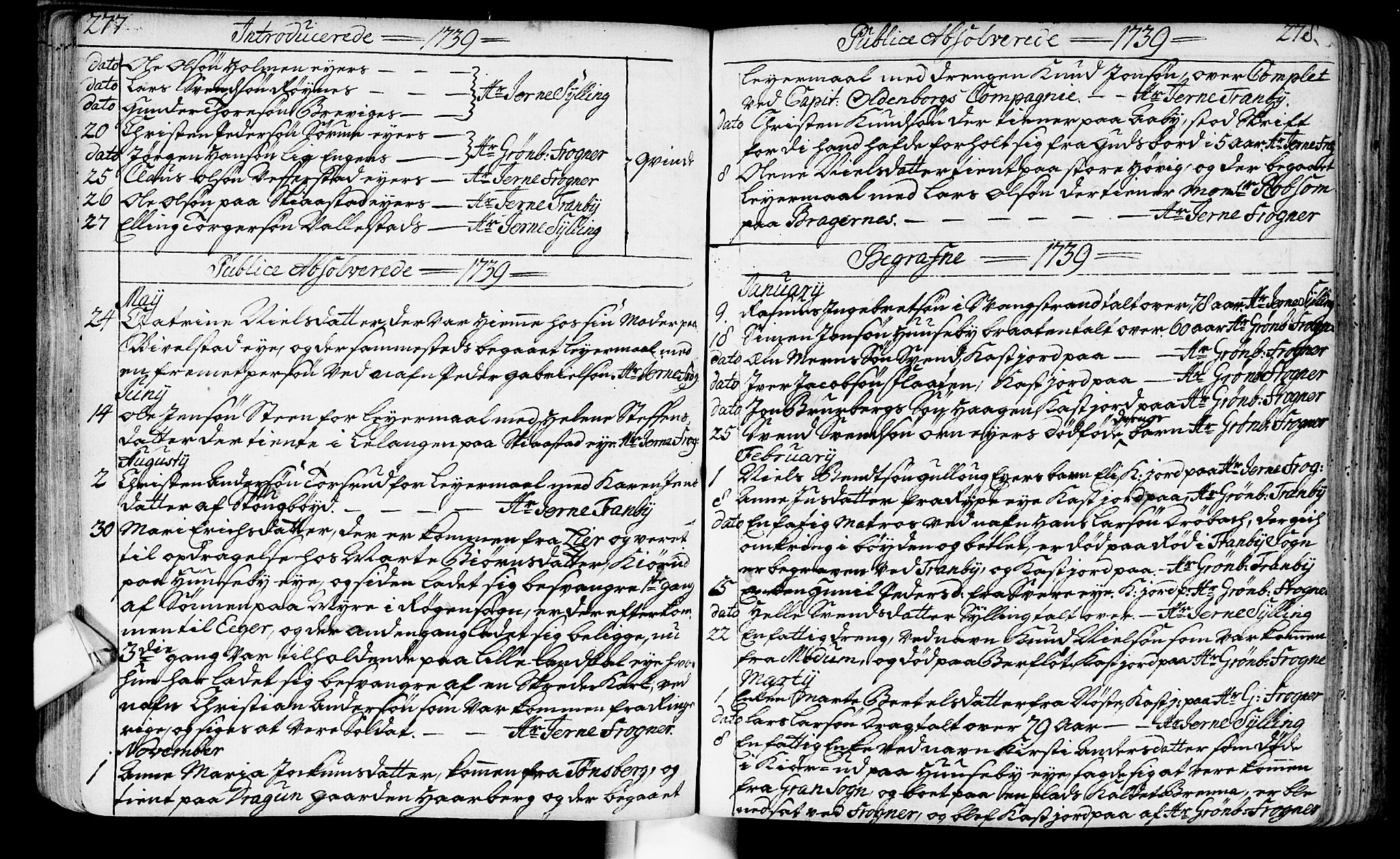 Lier kirkebøker, SAKO/A-230/F/Fa/L0003: Parish register (official) no. I 3, 1727-1748, p. 277-278