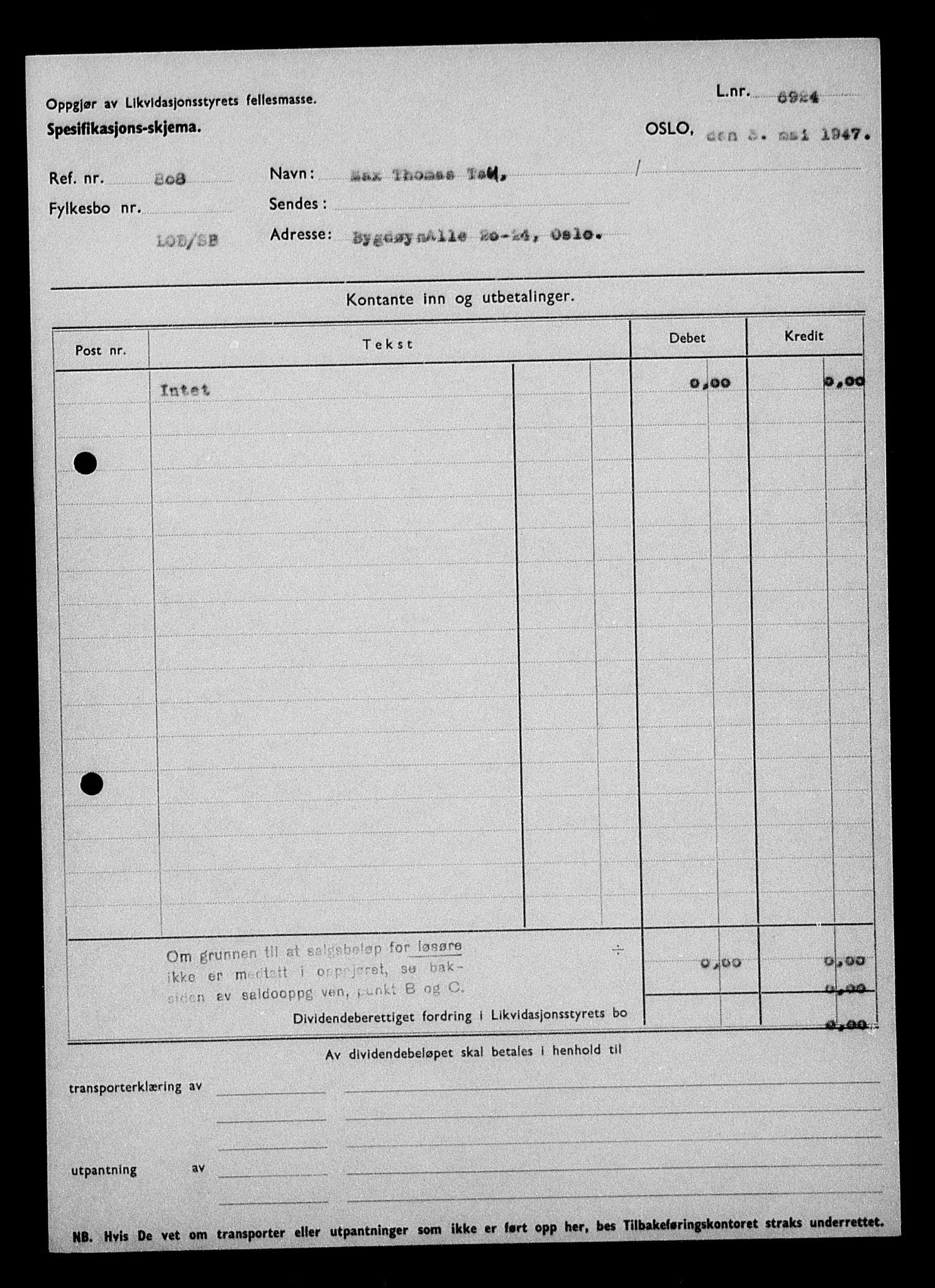 Justisdepartementet, Tilbakeføringskontoret for inndratte formuer, AV/RA-S-1564/H/Hc/Hcc/L0983: --, 1945-1947, p. 662