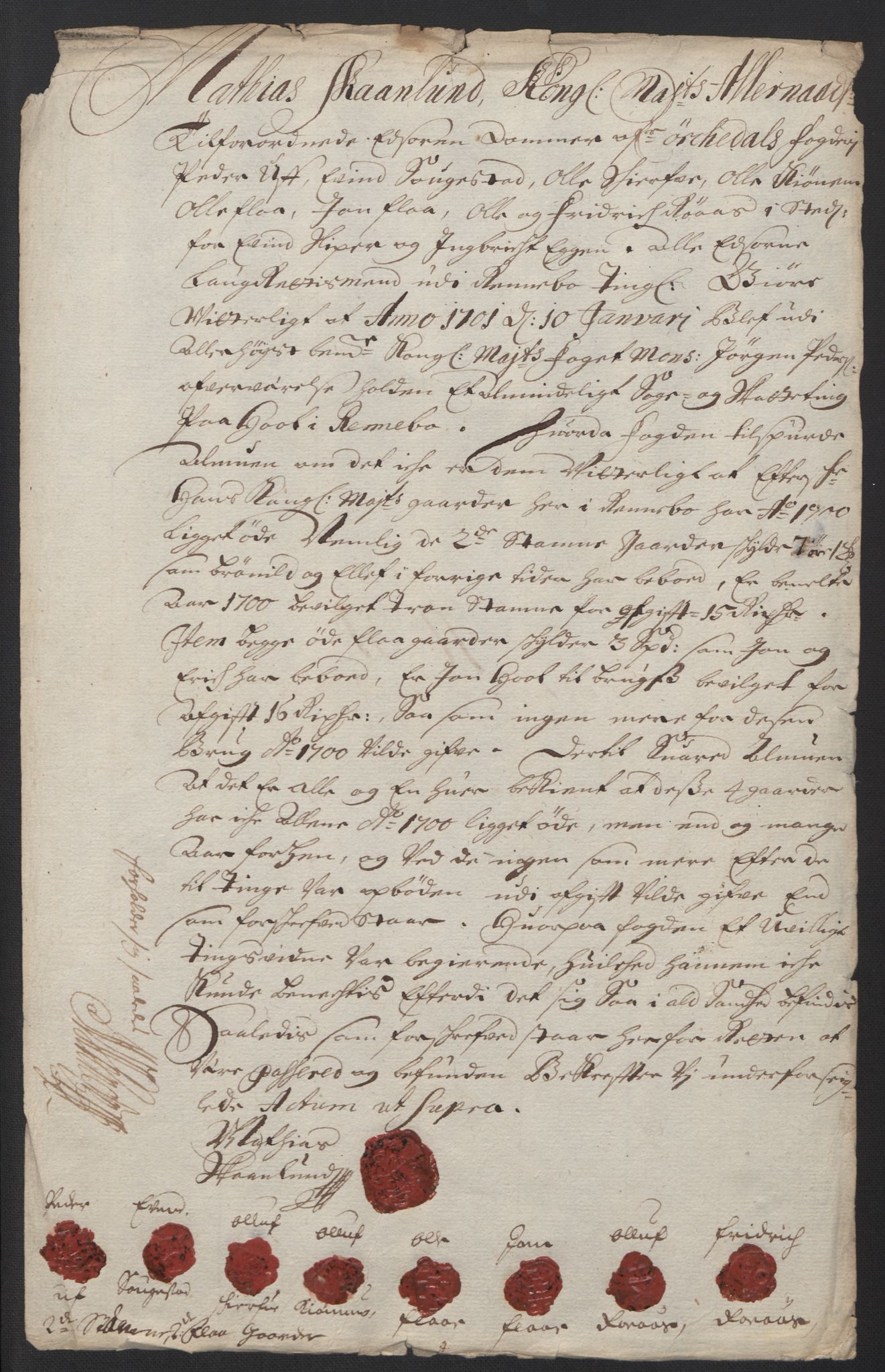 Rentekammeret inntil 1814, Reviderte regnskaper, Fogderegnskap, RA/EA-4092/R60/L3950: Fogderegnskap Orkdal og Gauldal, 1700, p. 240