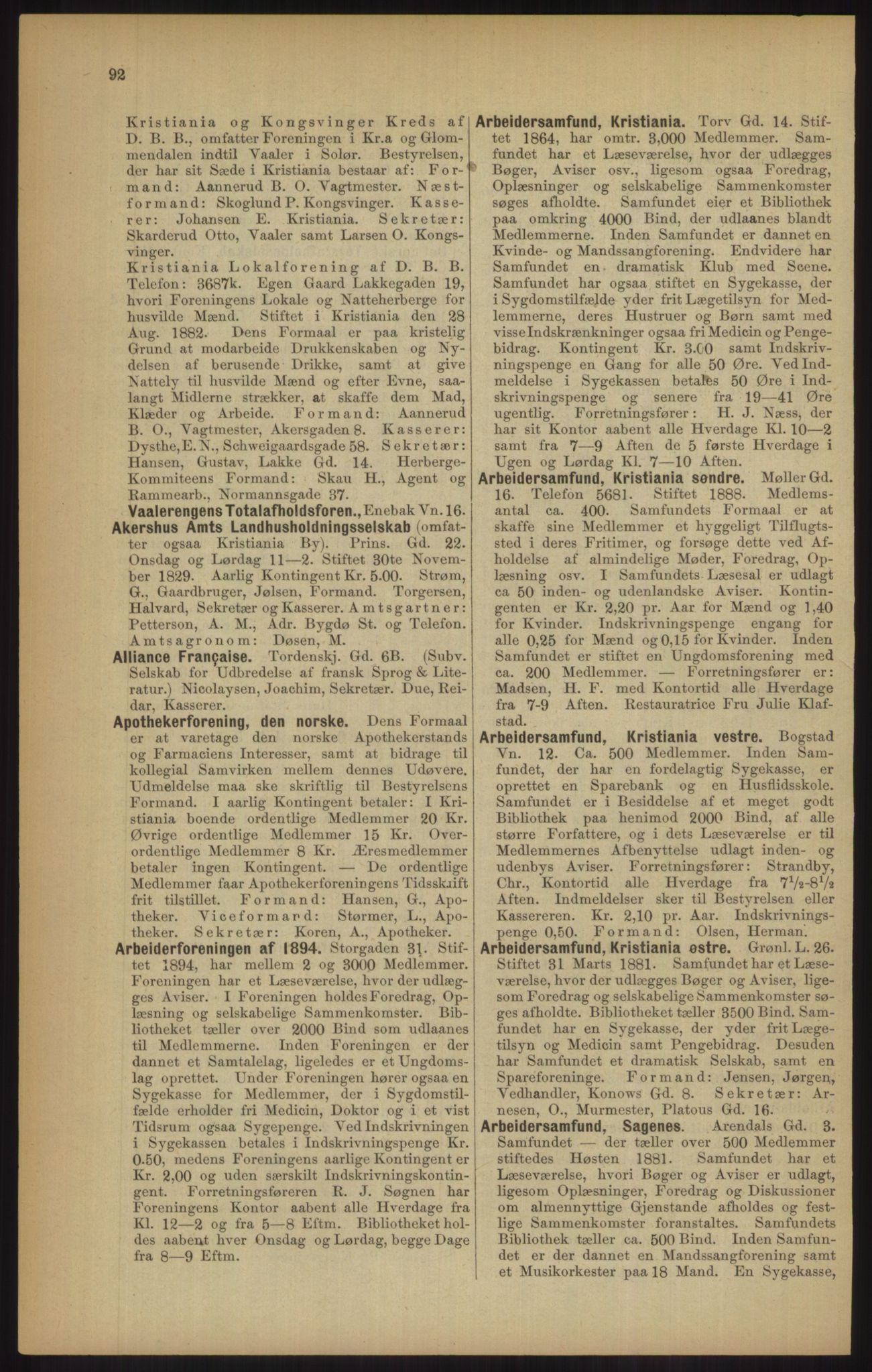 Kristiania/Oslo adressebok, PUBL/-, 1902, p. 92