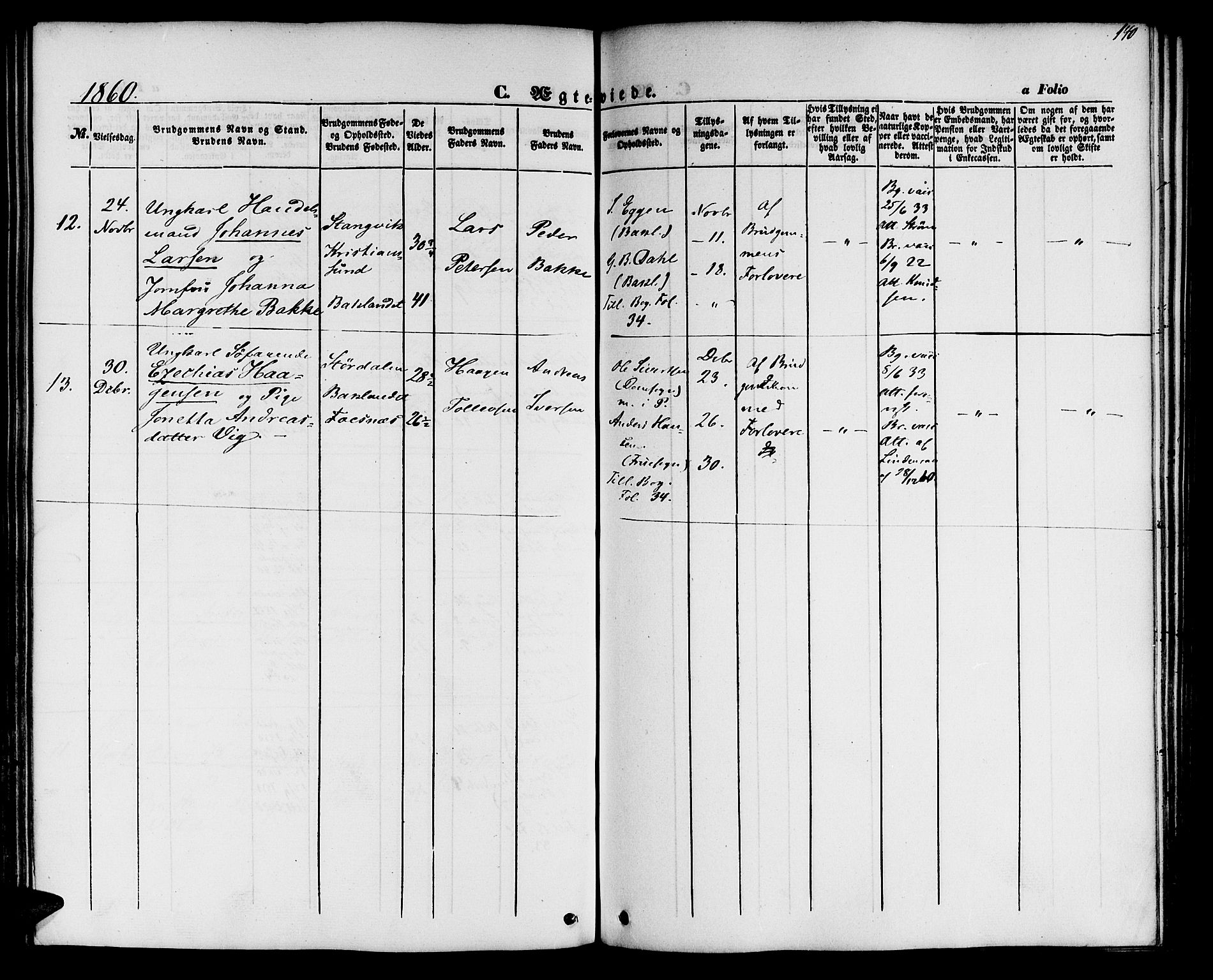 Ministerialprotokoller, klokkerbøker og fødselsregistre - Sør-Trøndelag, SAT/A-1456/604/L0184: Parish register (official) no. 604A05, 1851-1860, p. 140