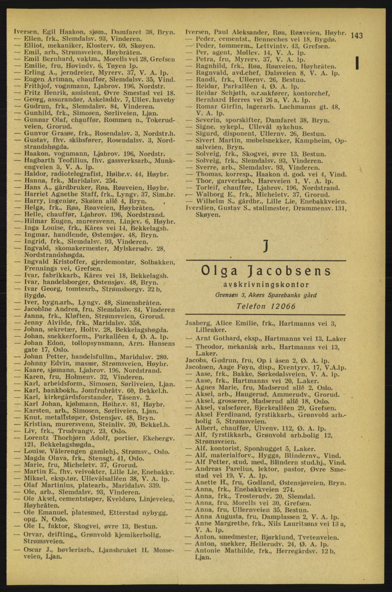 Aker adressebok/adressekalender, PUBL/001/A/005: Aker adressebok, 1934-1935, p. 143