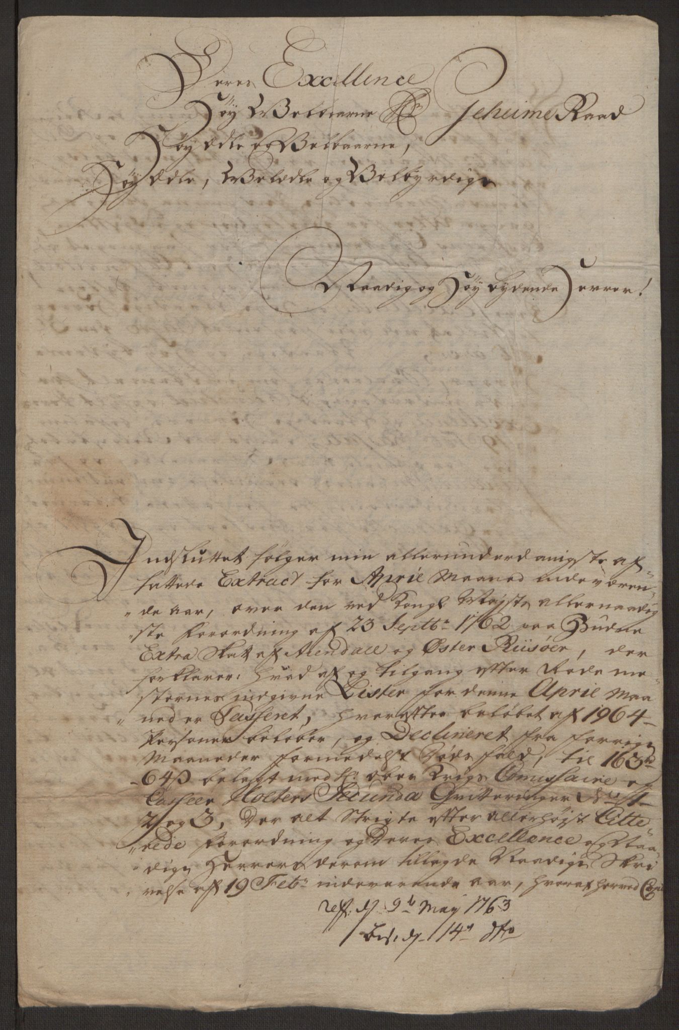 Rentekammeret inntil 1814, Reviderte regnskaper, Byregnskaper, AV/RA-EA-4066/R/Rl/L0230/0001: [L4] Kontribusjonsregnskap / Ekstraskatt, 1762-1764, p. 387