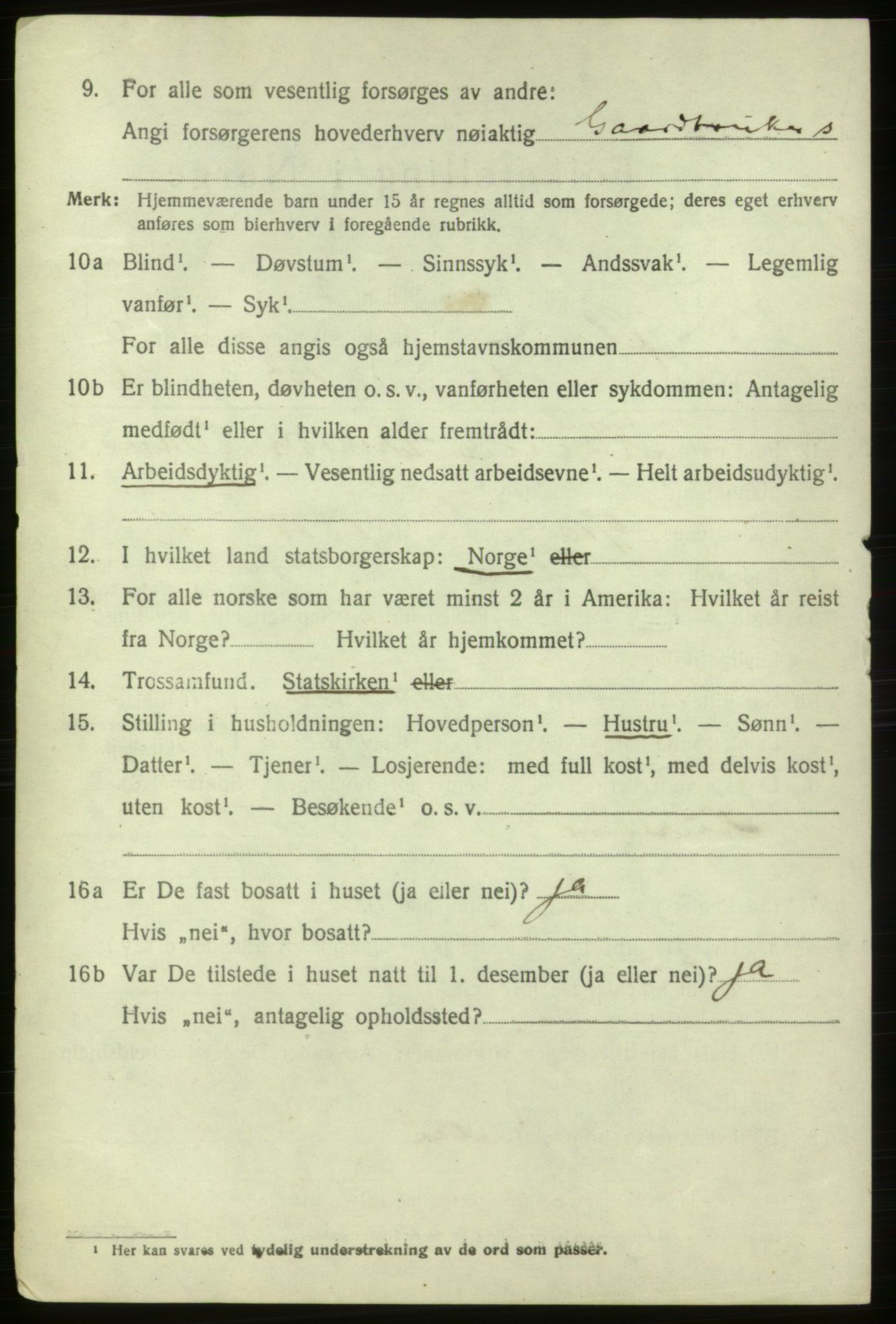 SAB, 1920 census for Ølen, 1920, p. 2770