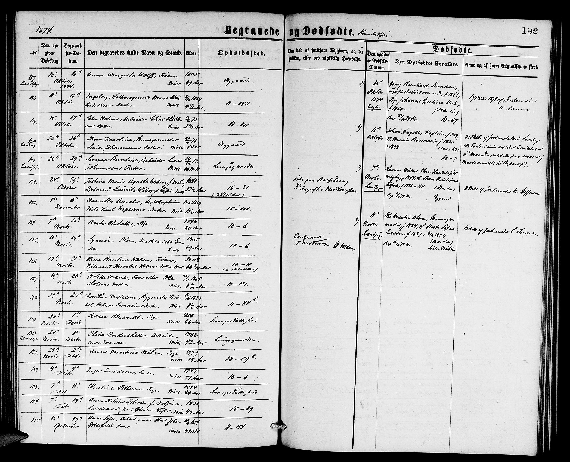 Domkirken sokneprestembete, AV/SAB-A-74801/H/Hab/L0040: Parish register (copy) no. E 4, 1868-1877, p. 192