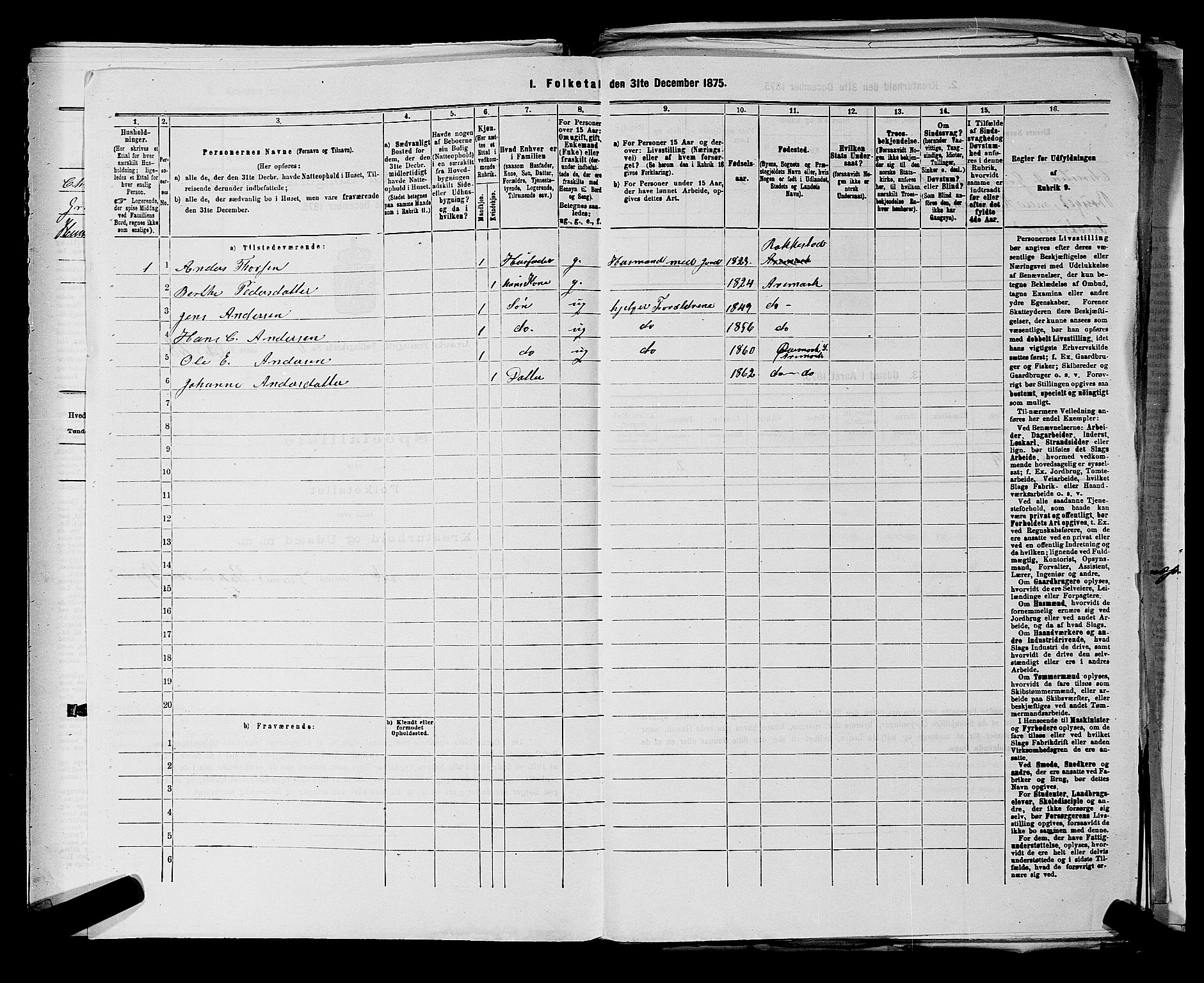 RA, 1875 census for 0118P Aremark, 1875, p. 874