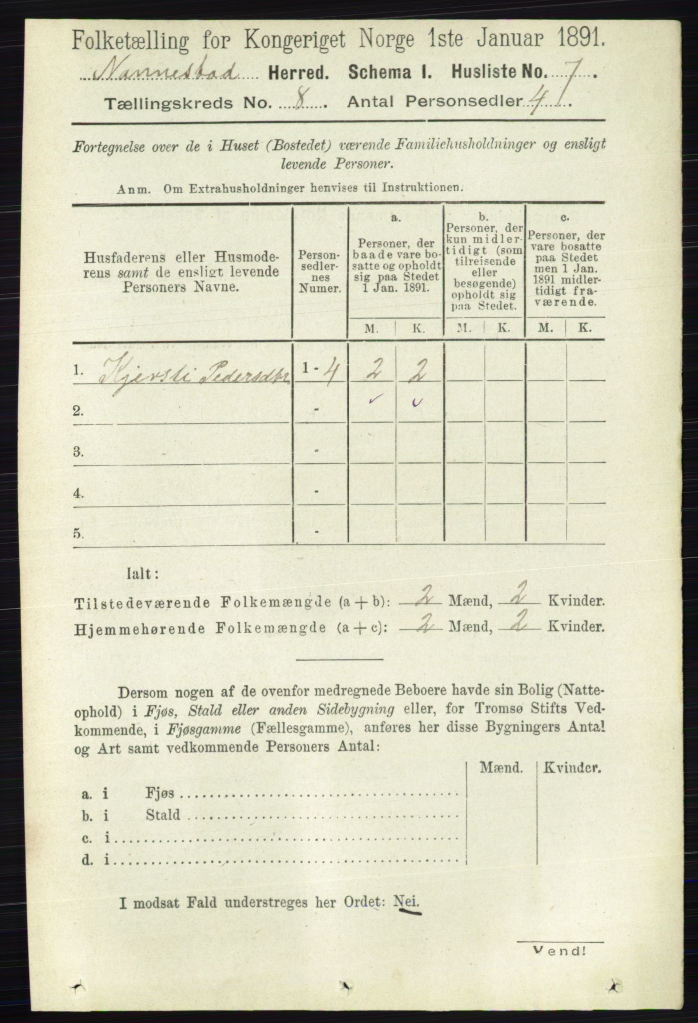 RA, 1891 census for 0238 Nannestad, 1891, p. 4338