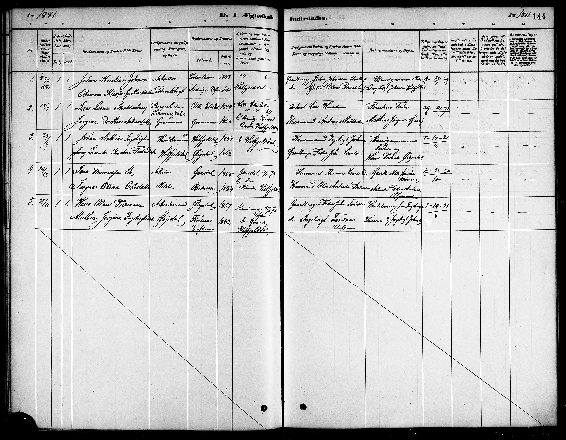 Ministerialprotokoller, klokkerbøker og fødselsregistre - Nordland, AV/SAT-A-1459/823/L0330: Parish register (copy) no. 823C02, 1879-1916, p. 144