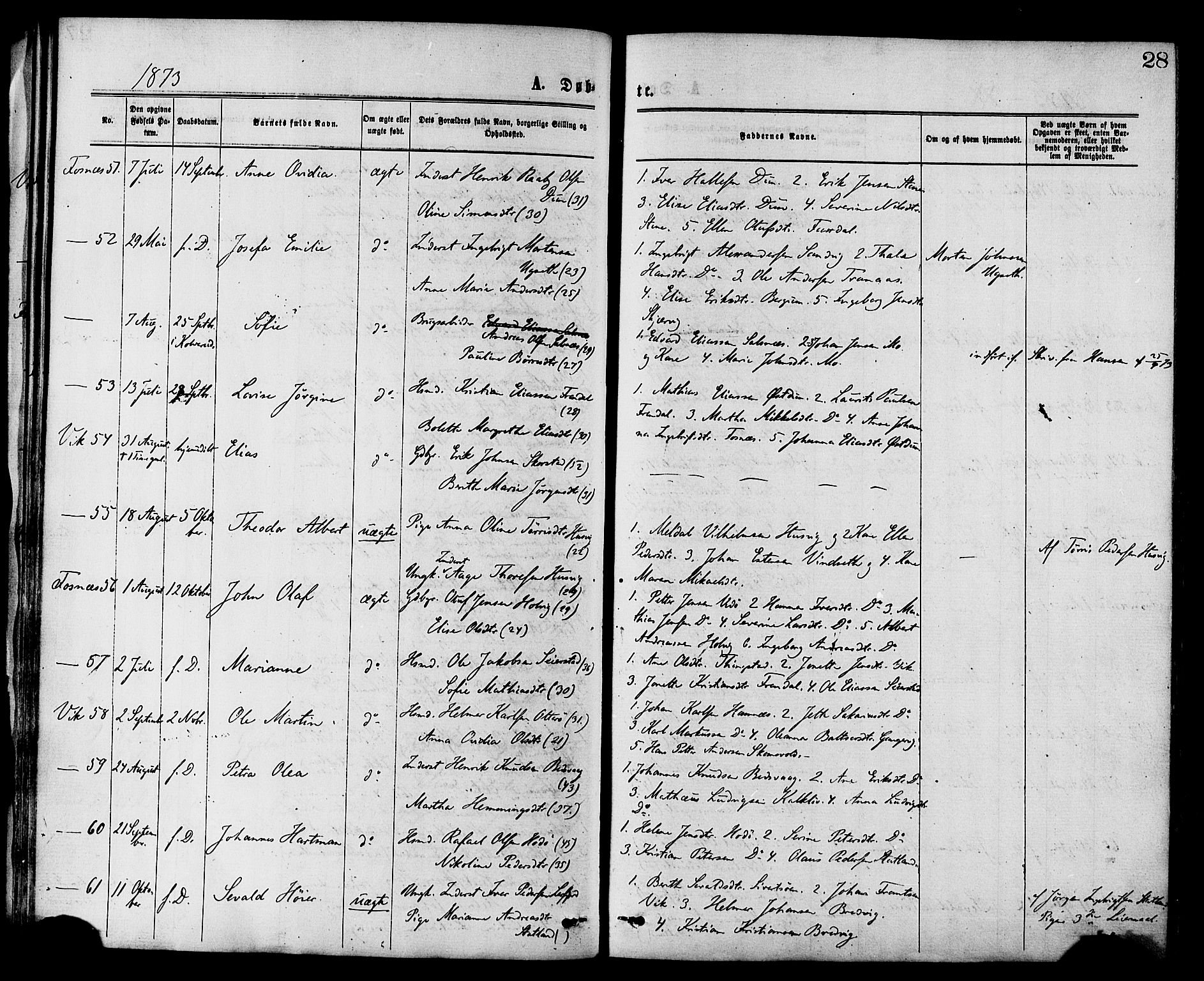 Ministerialprotokoller, klokkerbøker og fødselsregistre - Nord-Trøndelag, AV/SAT-A-1458/773/L0616: Parish register (official) no. 773A07, 1870-1887, p. 28