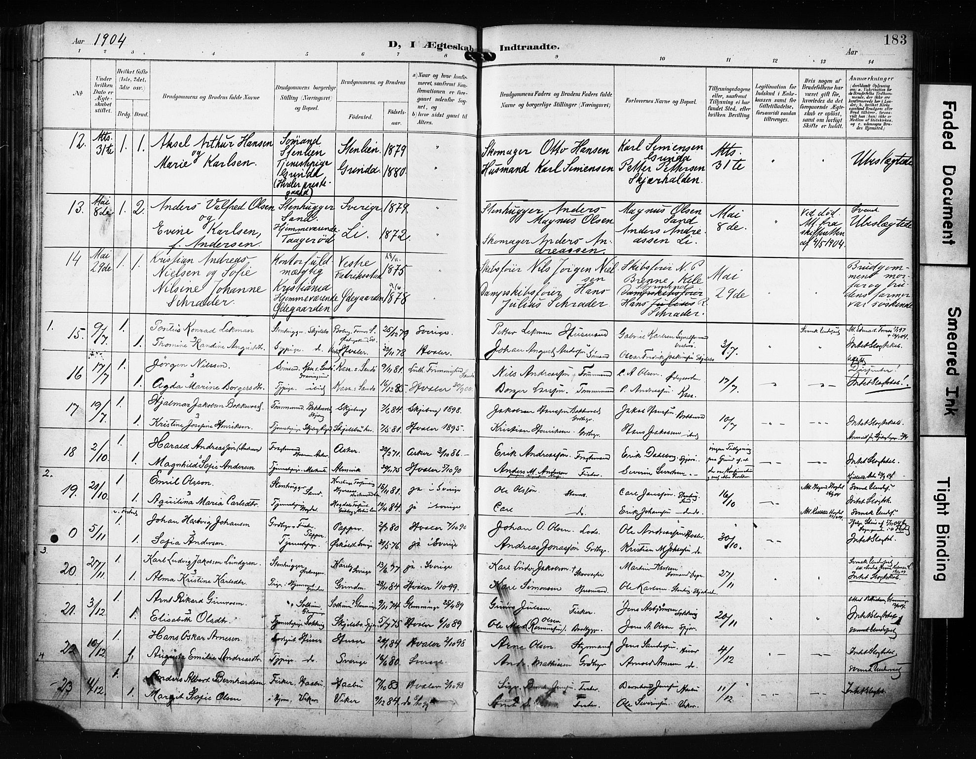 Hvaler prestekontor Kirkebøker, SAO/A-2001/F/Fa/L0009: Parish register (official) no. I 9, 1895-1906, p. 183