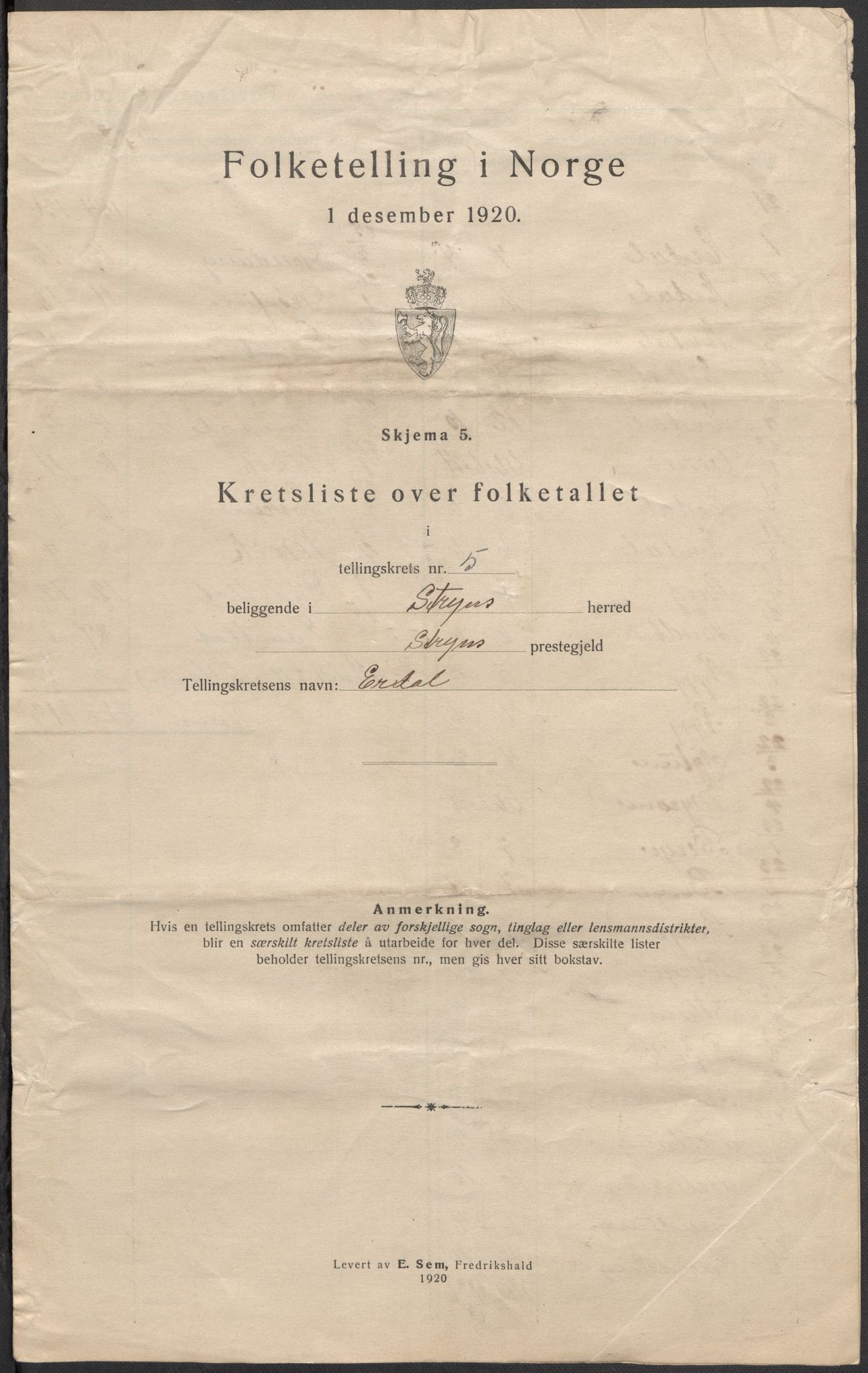 SAB, 1920 census for Stryn, 1920, p. 17