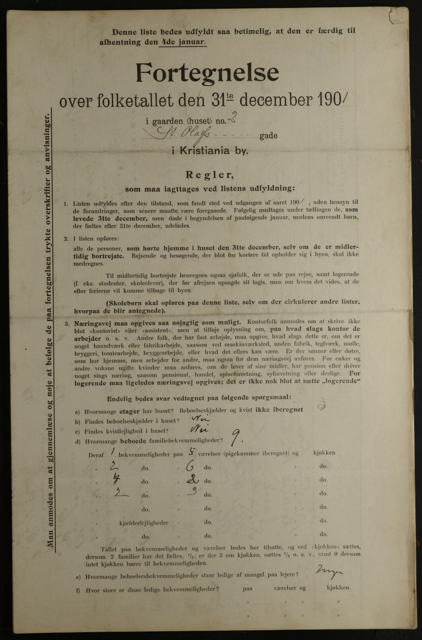 OBA, Municipal Census 1901 for Kristiania, 1901, p. 13608