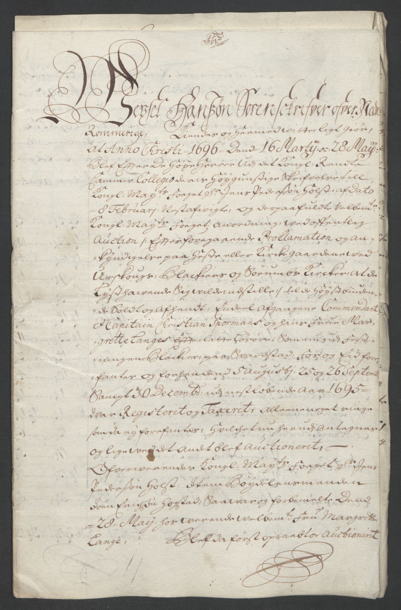 Rentekammeret inntil 1814, Reviderte regnskaper, Fogderegnskap, AV/RA-EA-4092/R11/L0580: Fogderegnskap Nedre Romerike, 1696-1697, p. 183