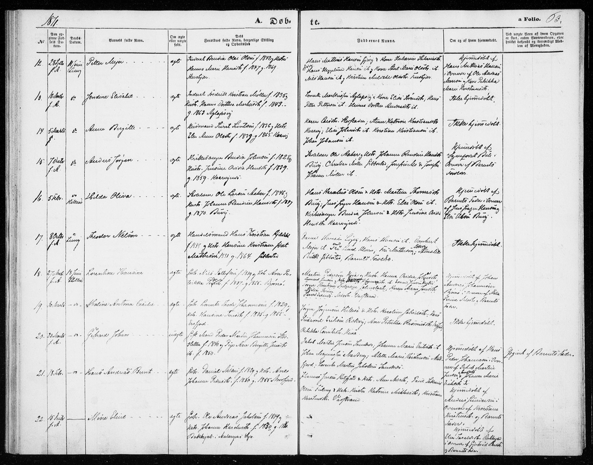 Lenvik sokneprestembete, SATØ/S-1310/H/Ha/Haa/L0009kirke: Parish register (official) no. 9, 1866-1873, p. 63