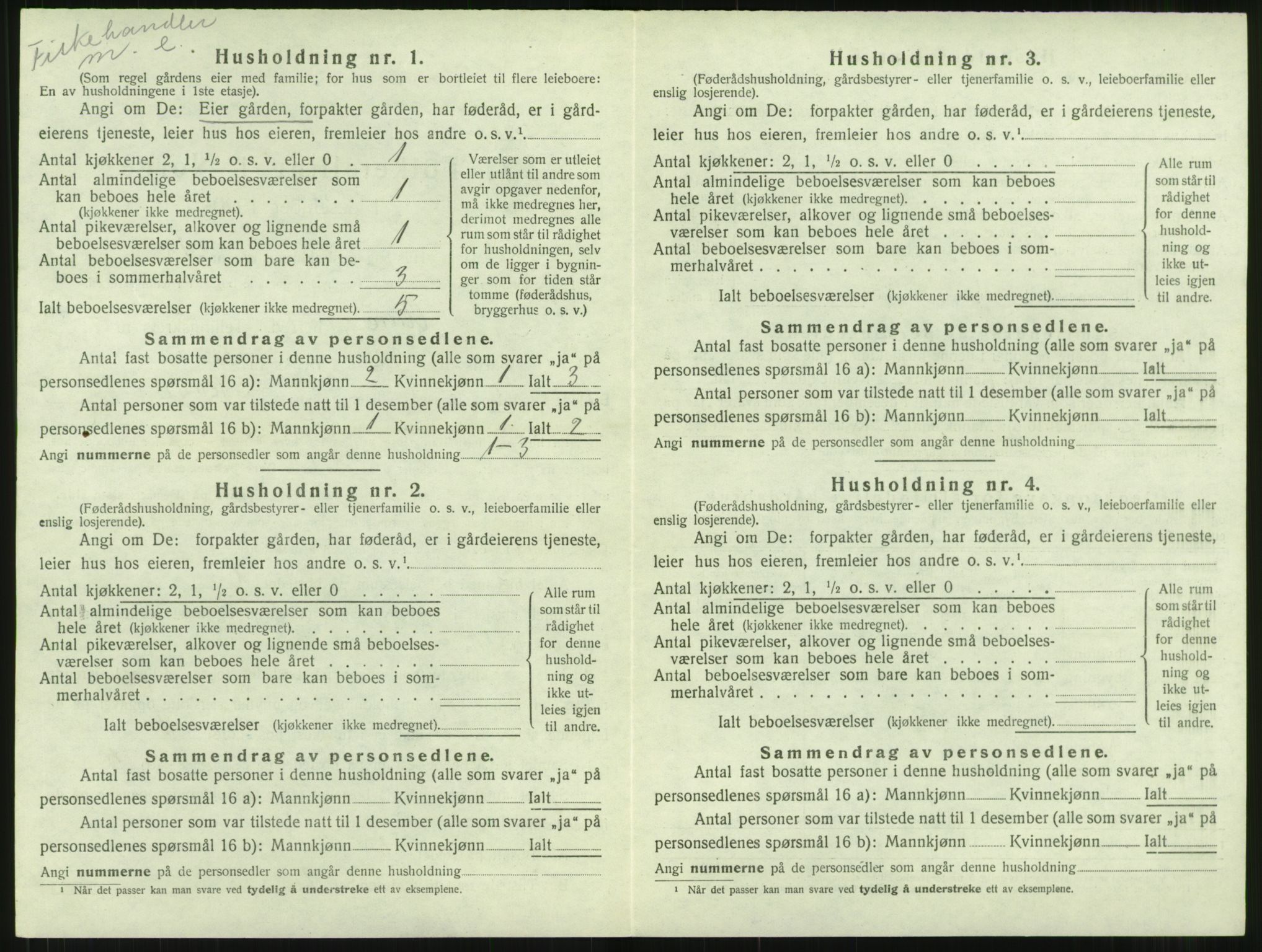 SAT, 1920 census for Aure, 1920, p. 215