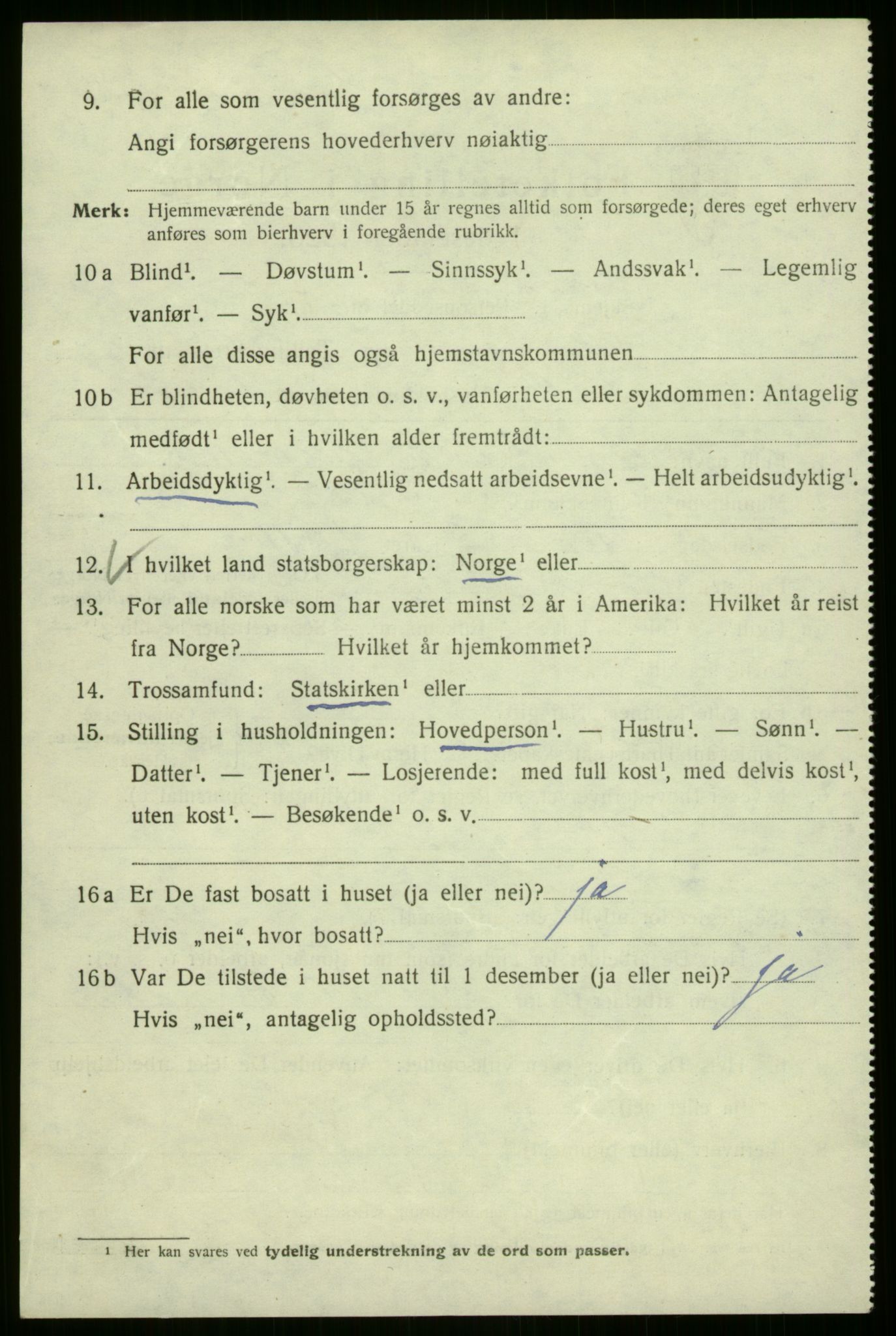 SAB, 1920 census for Bergen, 1920, p. 147974