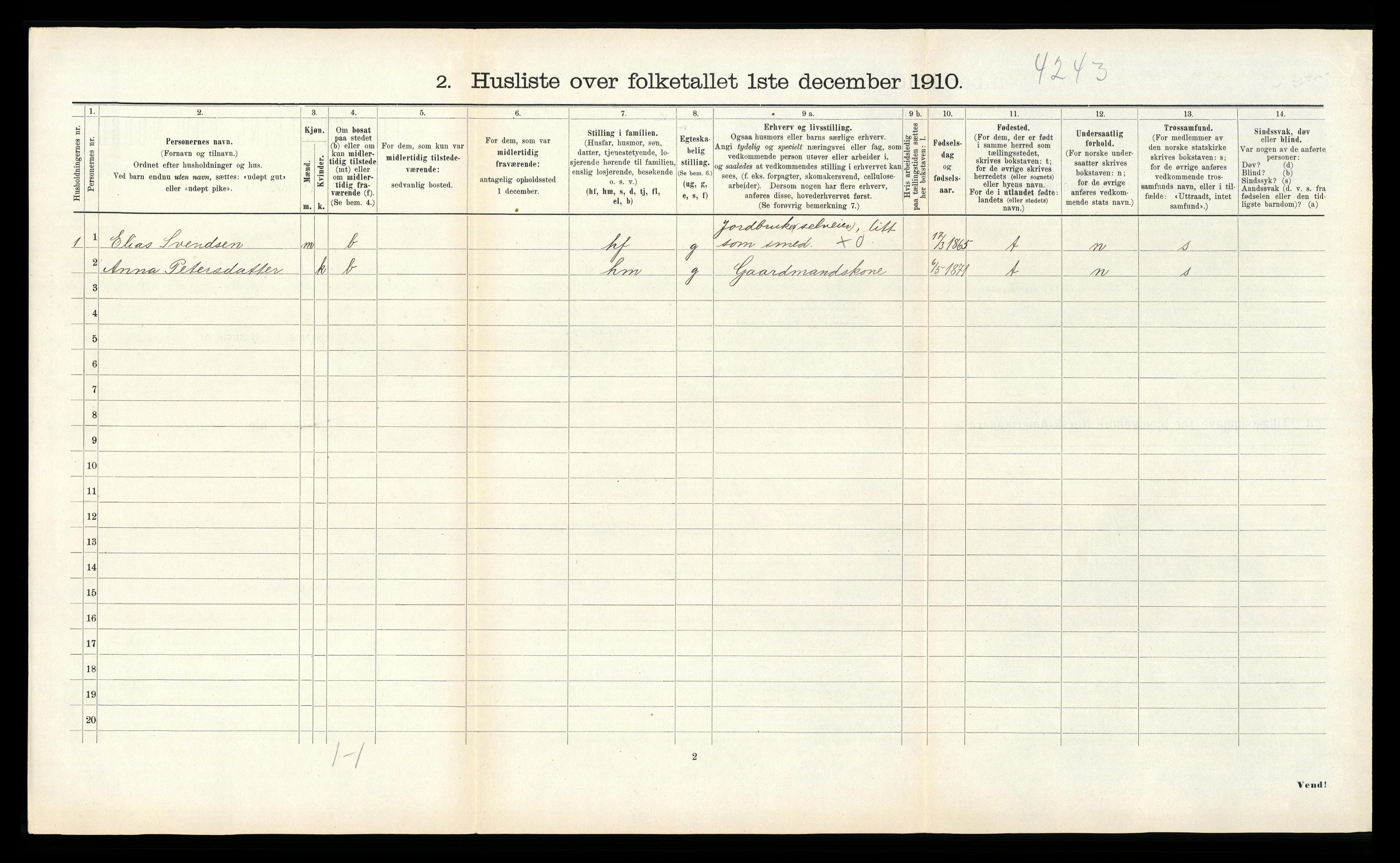 RA, 1910 census for Gravvik, 1910, p. 178