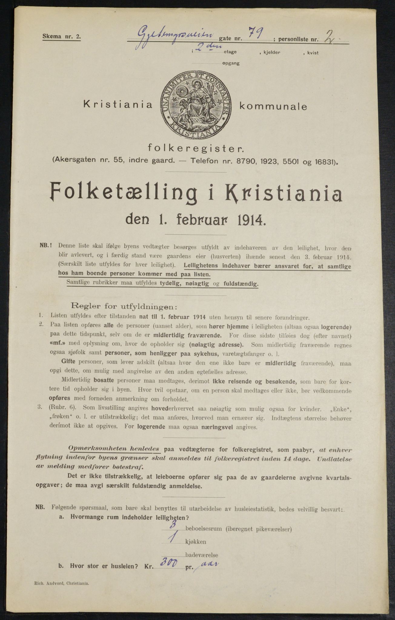 OBA, Municipal Census 1914 for Kristiania, 1914, p. 29215