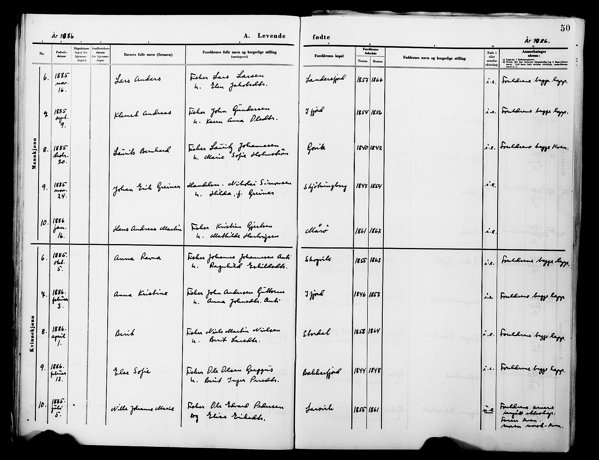 Lebesby sokneprestkontor, SATØ/S-1353/H/Ha/L0004kirke: Parish register (official) no. 4, 1870-1902, p. 50