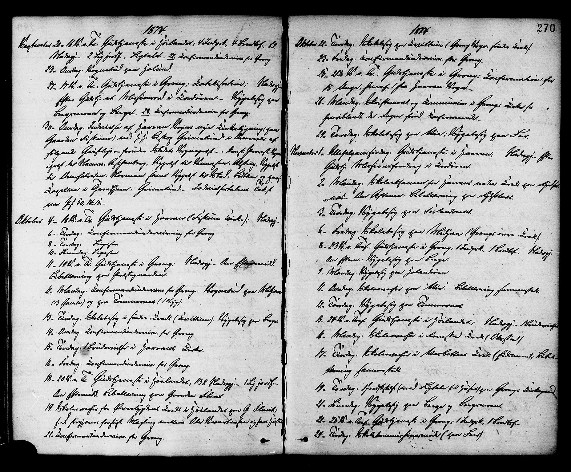 Ministerialprotokoller, klokkerbøker og fødselsregistre - Nord-Trøndelag, AV/SAT-A-1458/758/L0516: Parish register (official) no. 758A03 /1, 1869-1879, p. 270