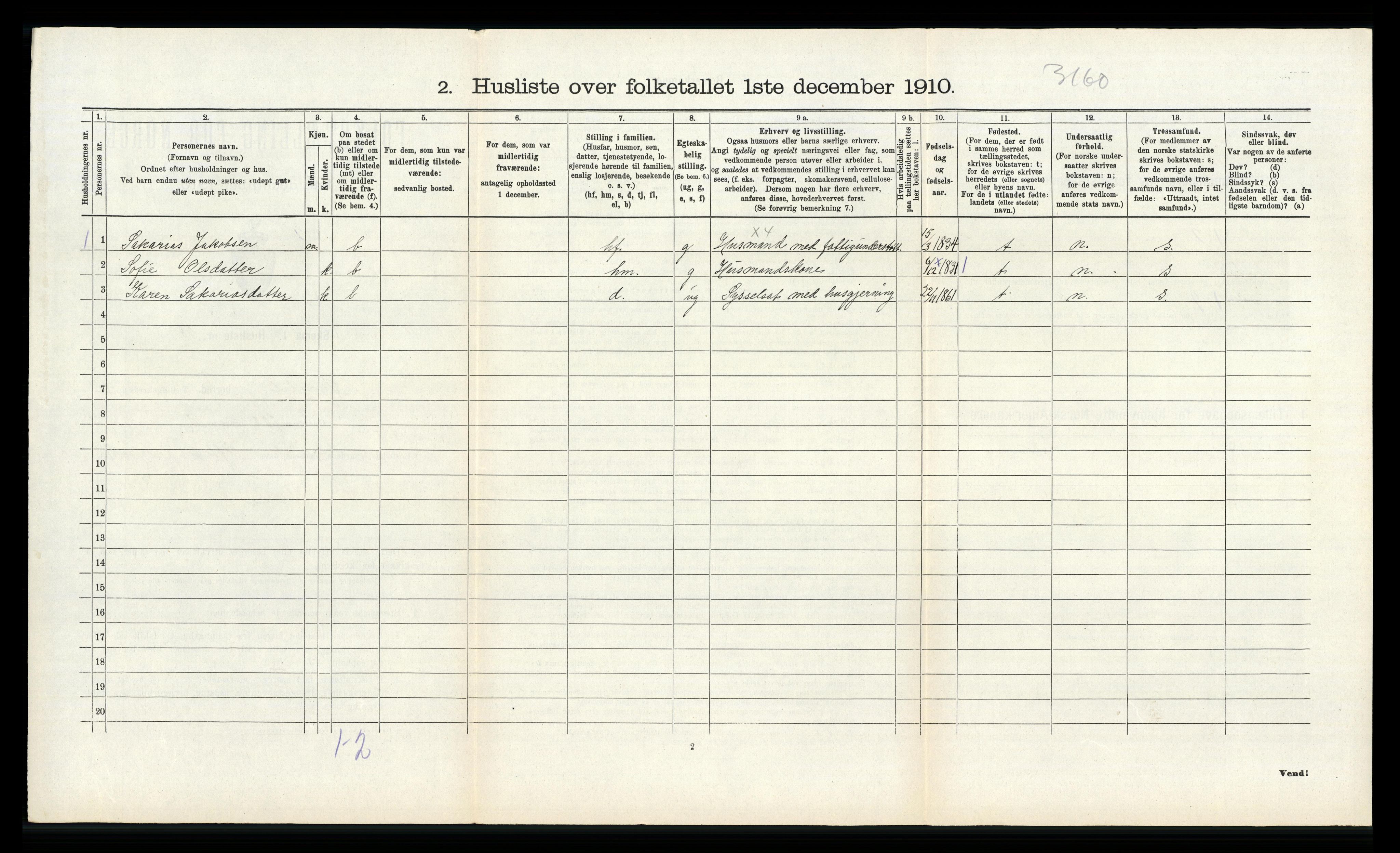 RA, 1910 census for Lyngdal, 1910, p. 861