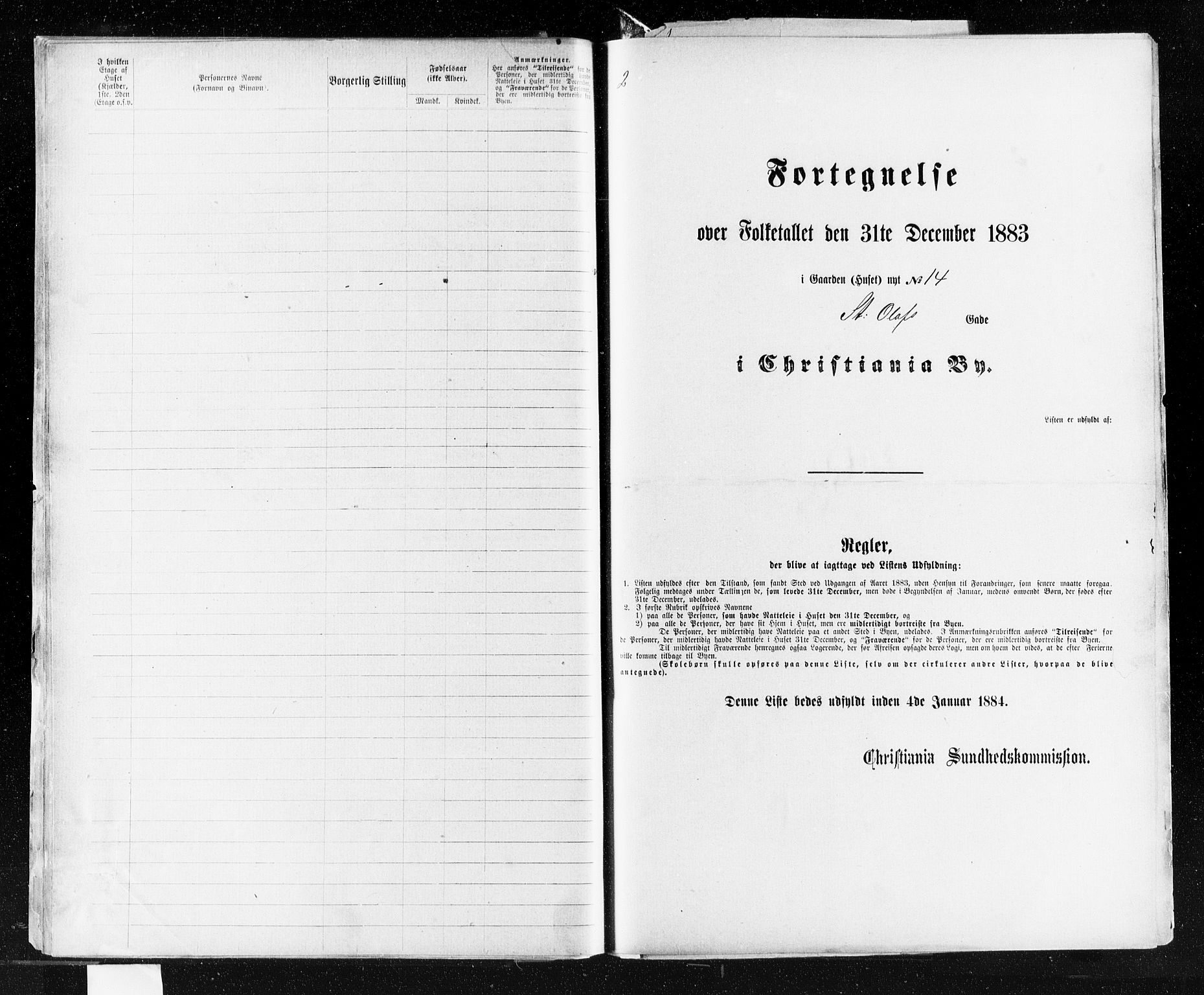 OBA, Municipal Census 1883 for Kristiania, 1883, p. 4277