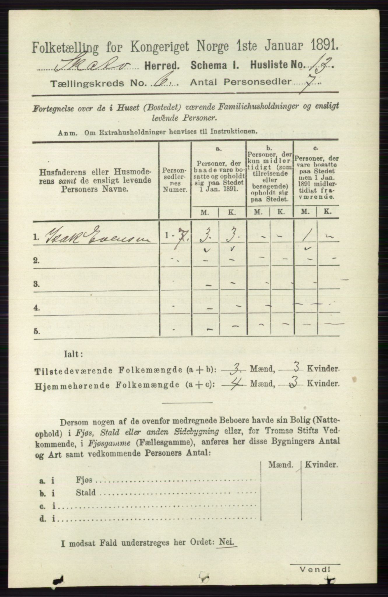 RA, 1891 census for 0815 Skåtøy, 1891, p. 2892