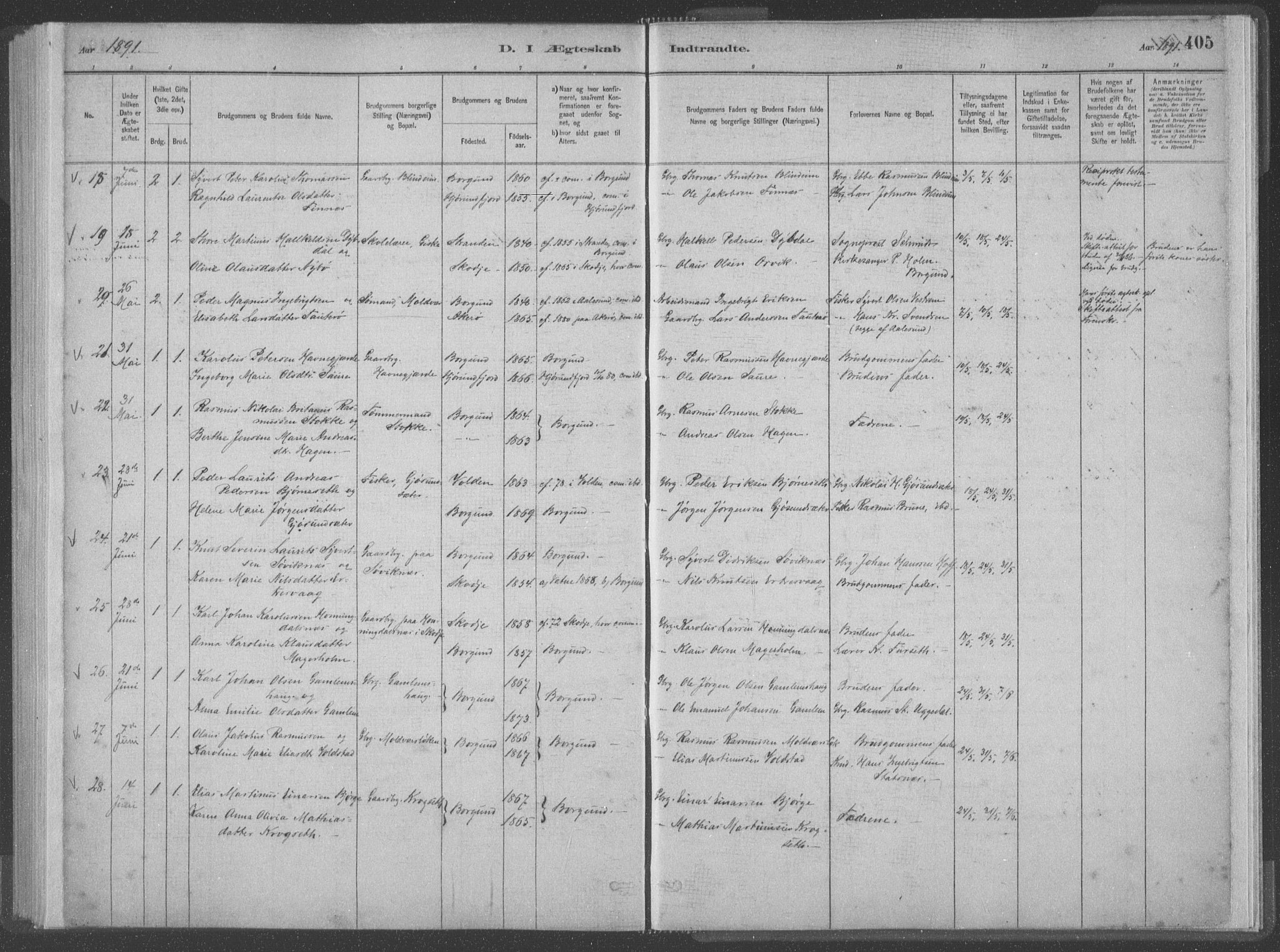 Ministerialprotokoller, klokkerbøker og fødselsregistre - Møre og Romsdal, AV/SAT-A-1454/528/L0402: Parish register (official) no. 528A12II, 1880-1903, p. 405