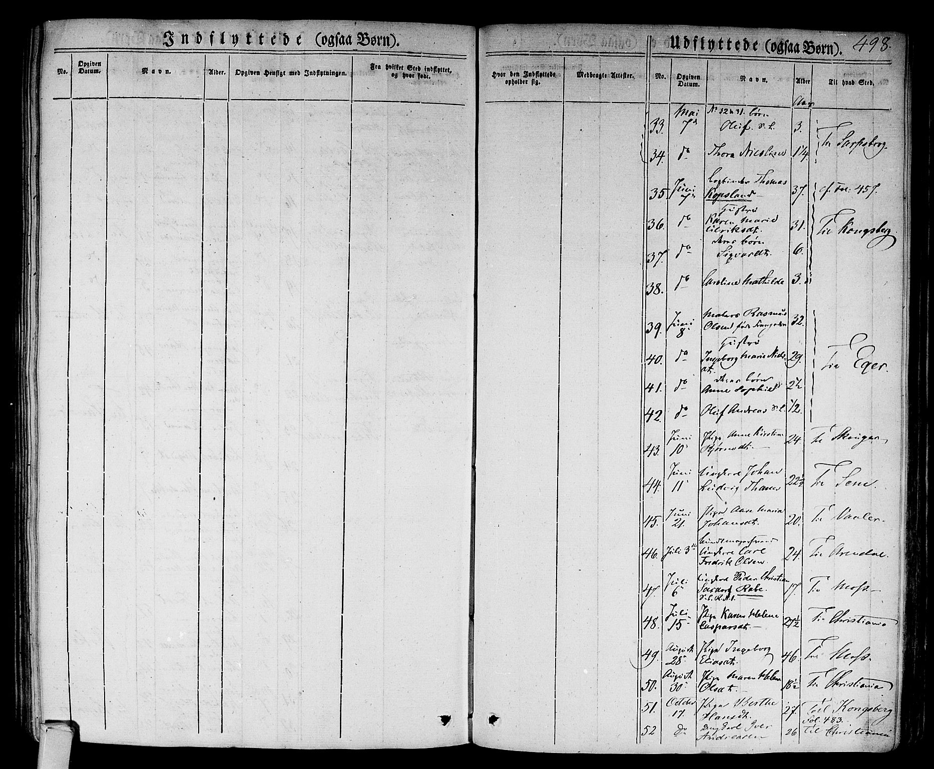 Bragernes kirkebøker, AV/SAKO-A-6/F/Fb/L0001: Parish register (official) no. II 1, 1830-1847, p. 498