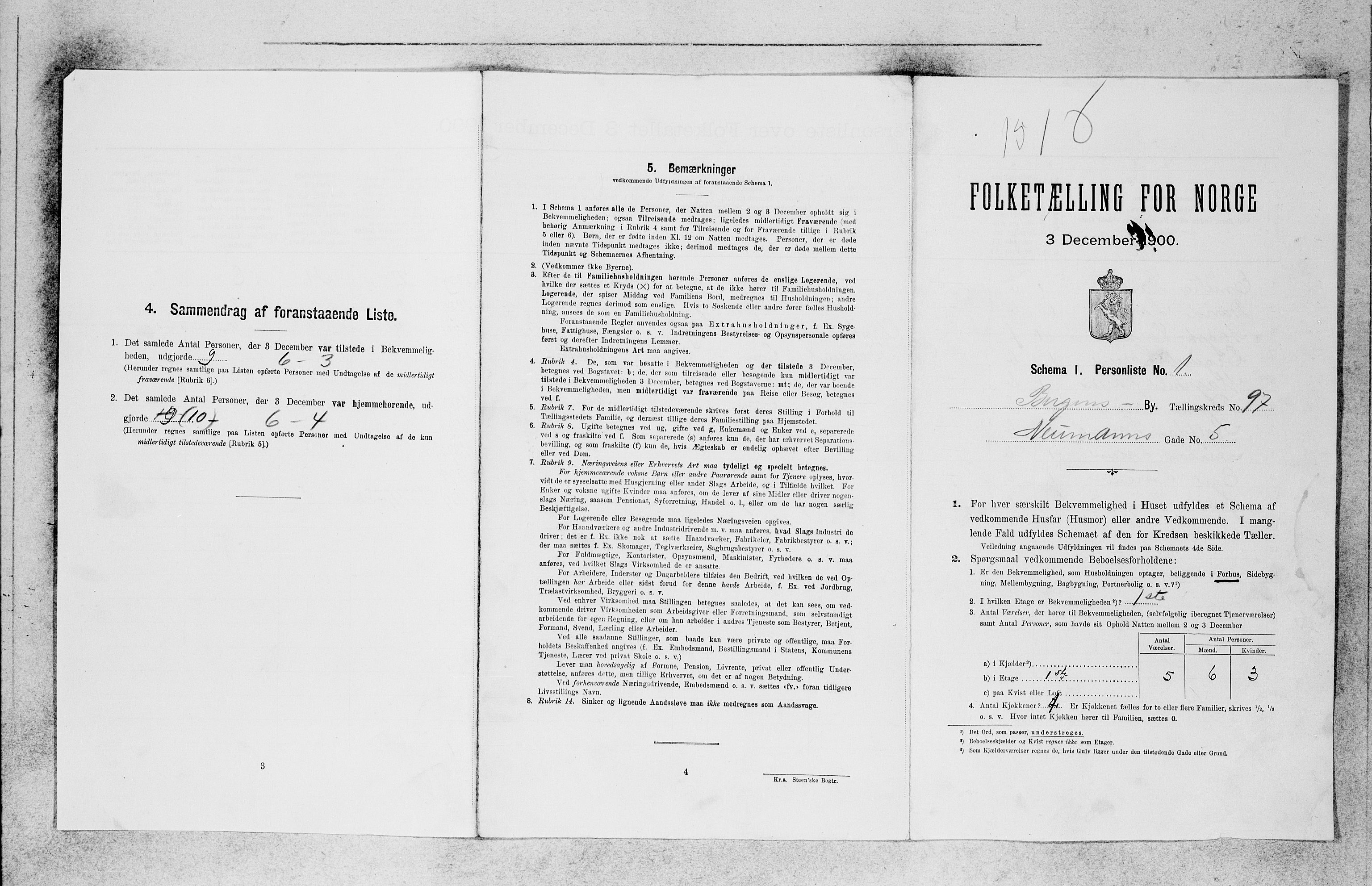 SAB, 1900 census for Bergen, 1900, p. 20708