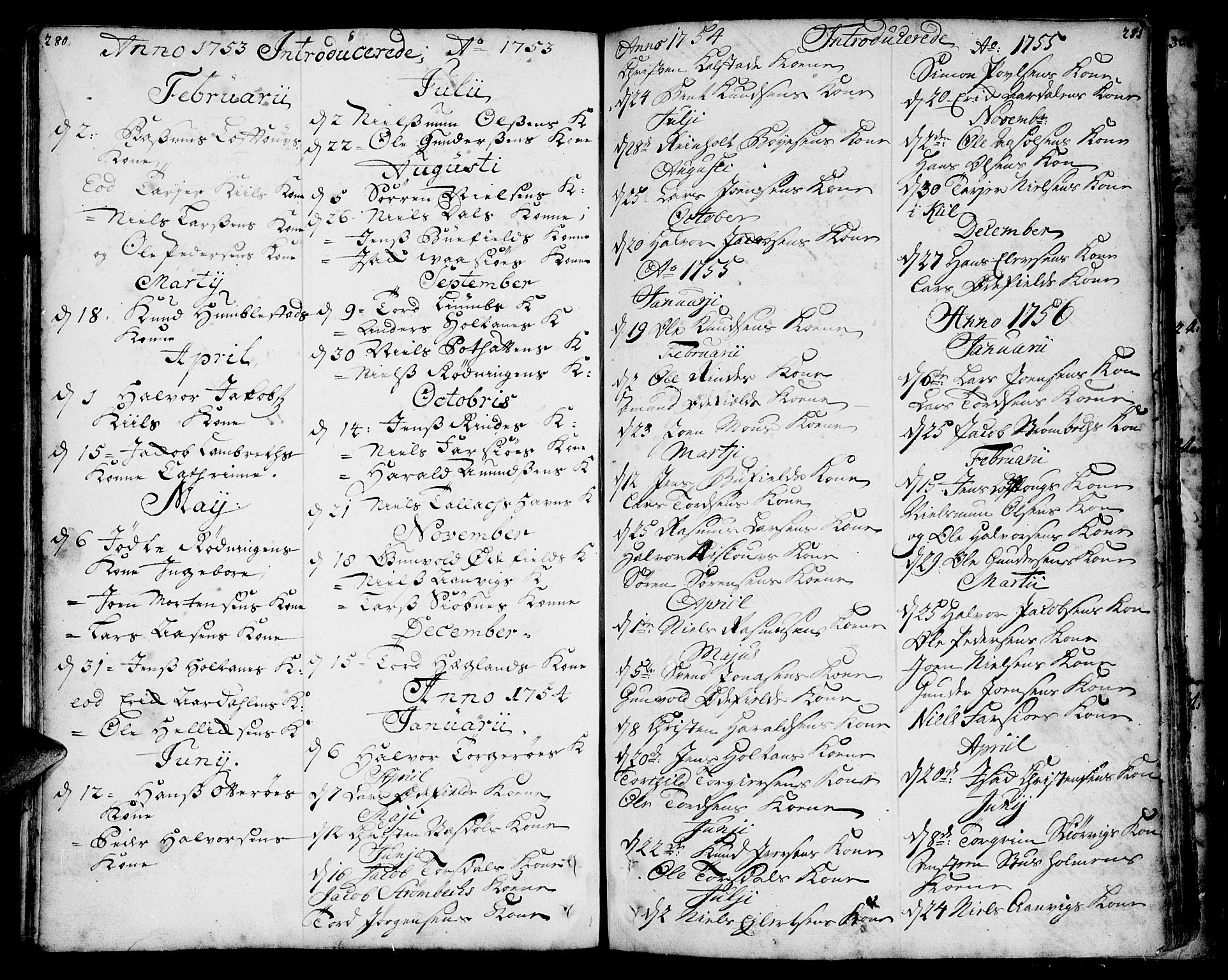 Sannidal kirkebøker, SAKO/A-296/F/Fa/L0001: Parish register (official) no. 1, 1702-1766, p. 280-281