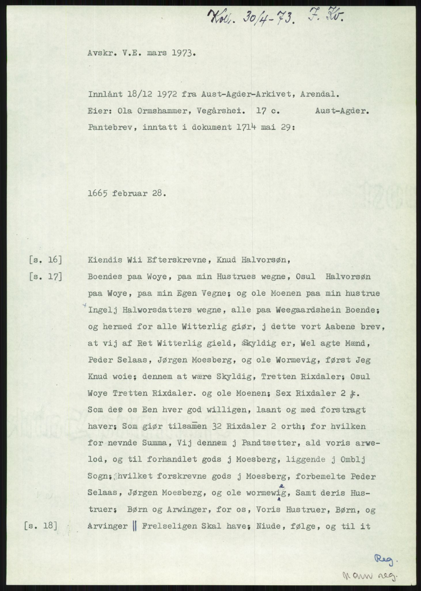 Samlinger til kildeutgivelse, Diplomavskriftsamlingen, AV/RA-EA-4053/H/Ha, p. 3499