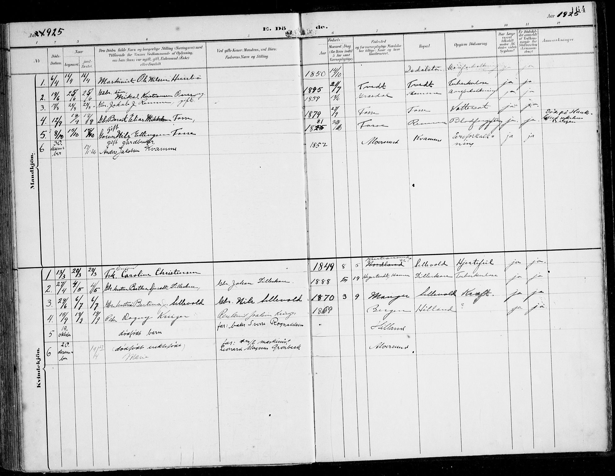 Alversund Sokneprestembete, AV/SAB-A-73901/H/Ha/Haa/Haaa/L0003: Parish register (official) no. A 3, 1897-1926, p. 164