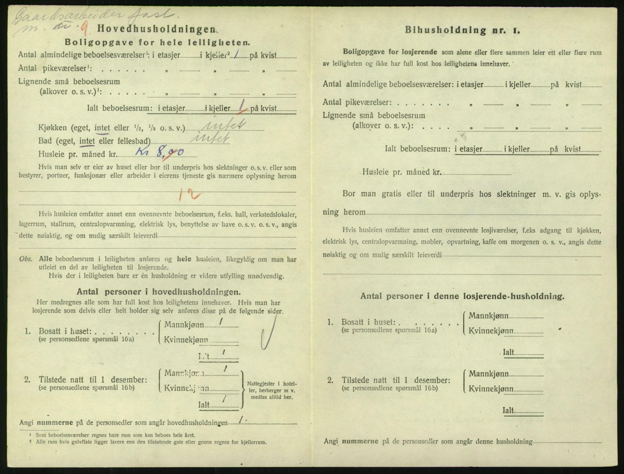 SAH, 1920 census for Lillehammer, 1920, p. 2231