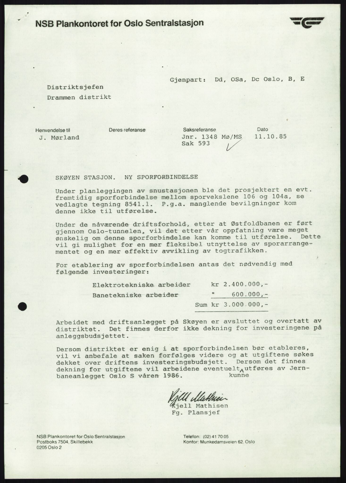 Norges statsbaner, Hovedadministrasjonen, Plankontoret for Oslo S, AV/RA-S-5410/D/L0167: Driftsbanegården. Øvrige driftsbanegårder, 1975-1987, p. 880