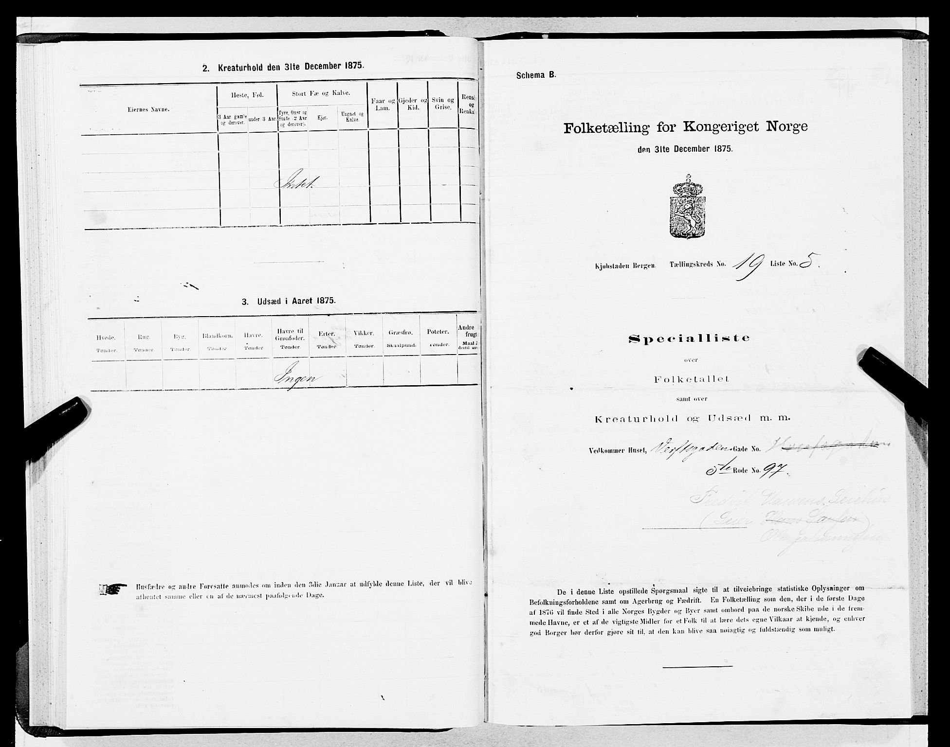 SAB, 1875 census for 1301 Bergen, 1875, p. 957