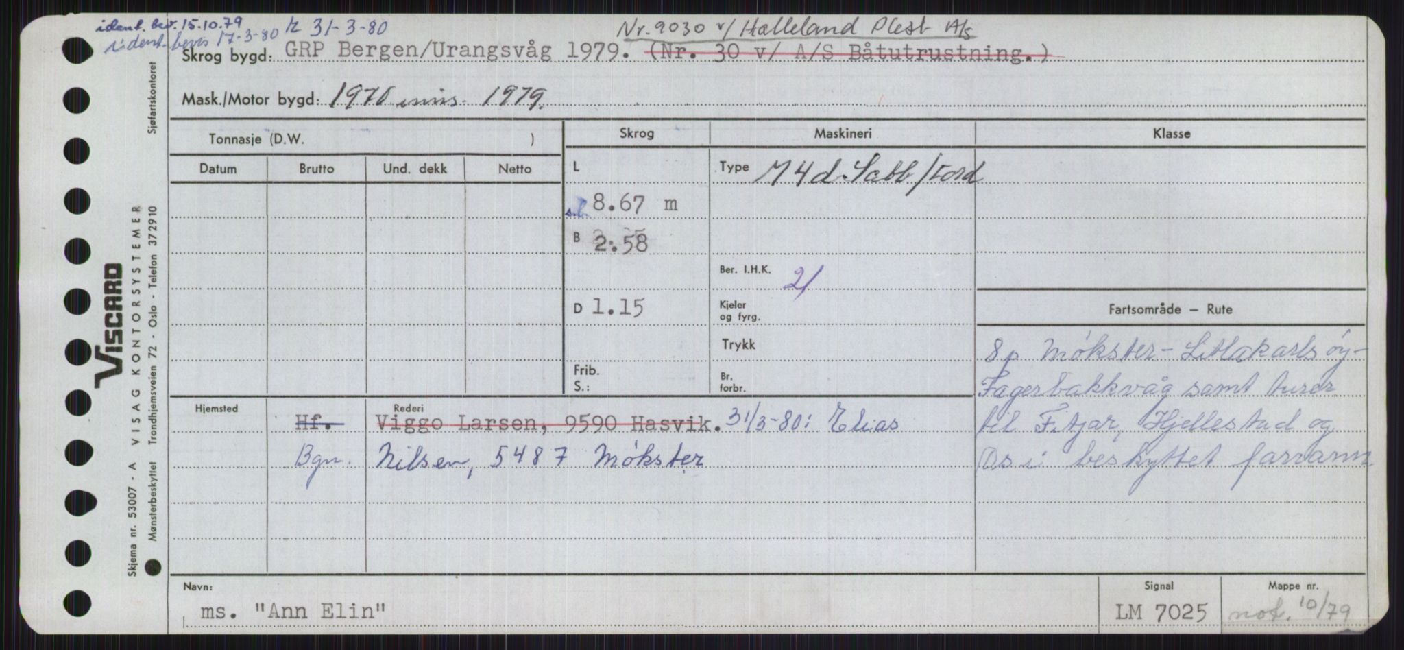 Sjøfartsdirektoratet med forløpere, Skipsmålingen, RA/S-1627/H/Ha/L0001/0001: Fartøy, A-Eig / Fartøy A-Bjøn, p. 275