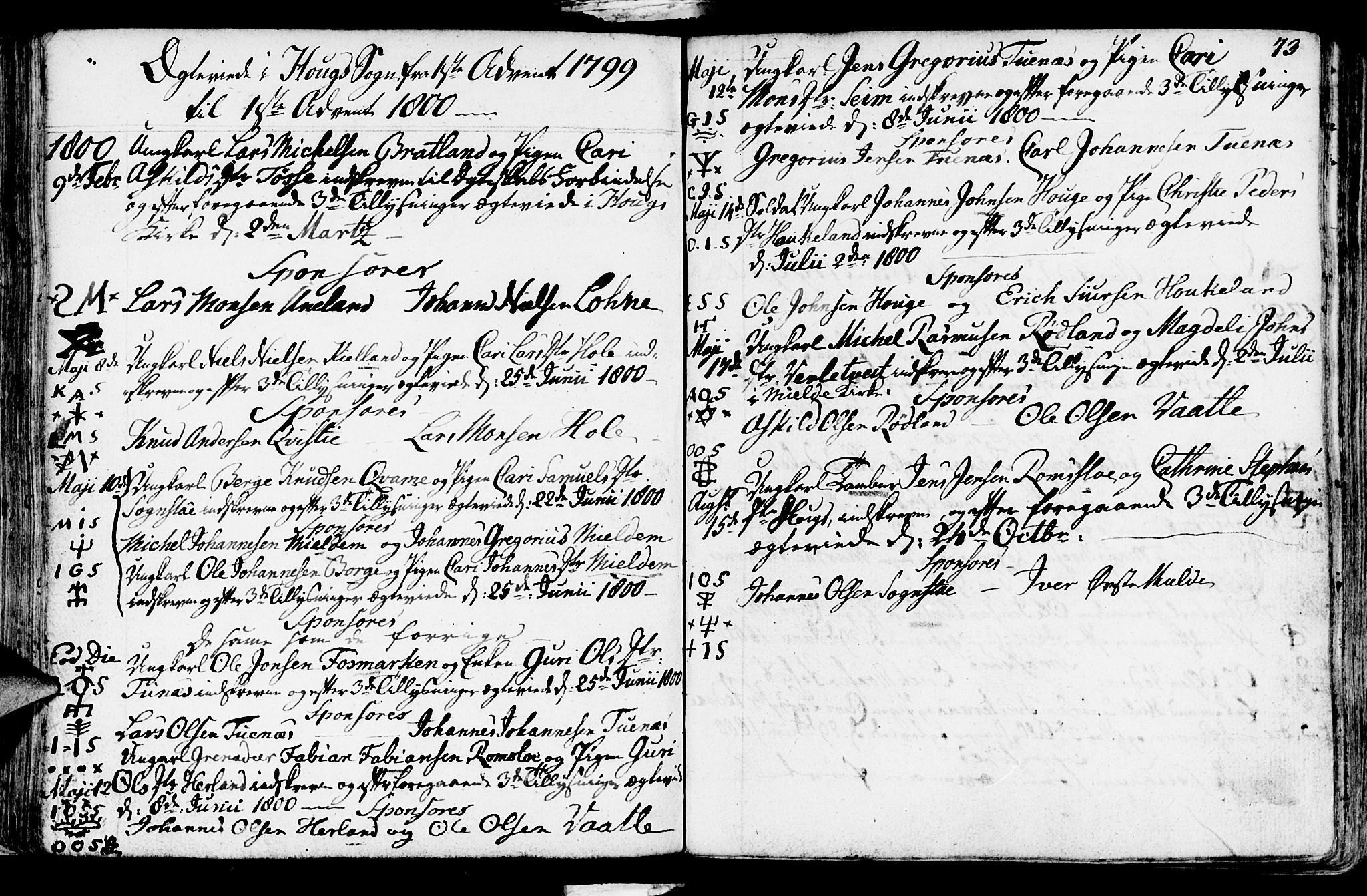 Haus sokneprestembete, SAB/A-75601/H/Haa: Parish register (official) no. A 11, 1796-1816, p. 73