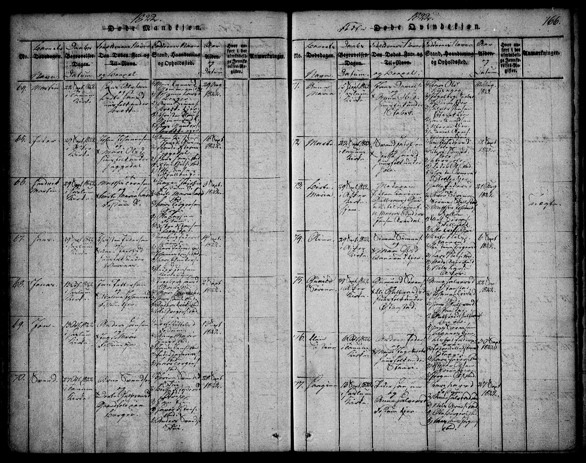 Asker prestekontor Kirkebøker, SAO/A-10256a/F/Fa/L0006: Parish register (official) no. I 6, 1814-1824, p. 166