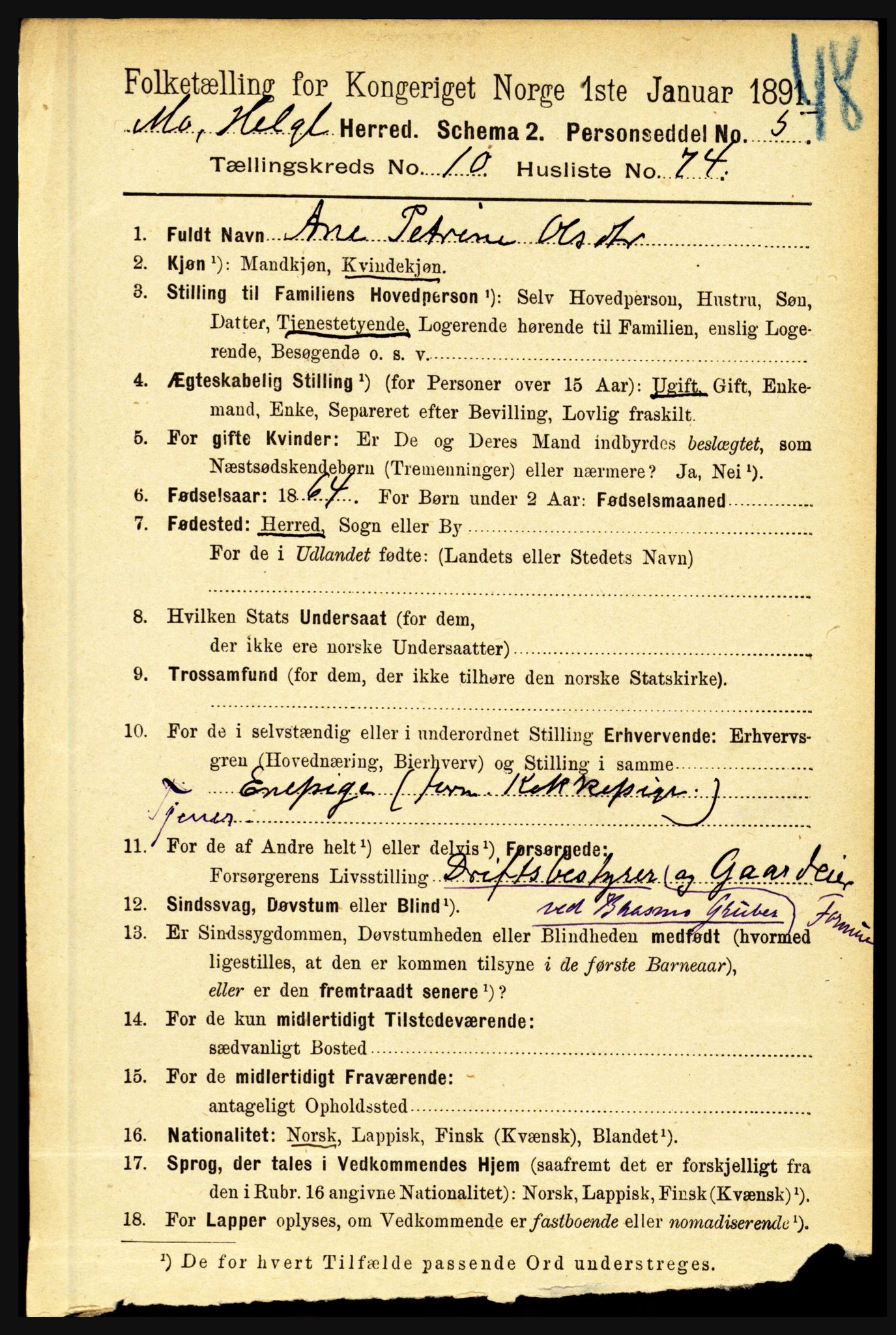 RA, 1891 census for 1833 Mo, 1891, p. 4352