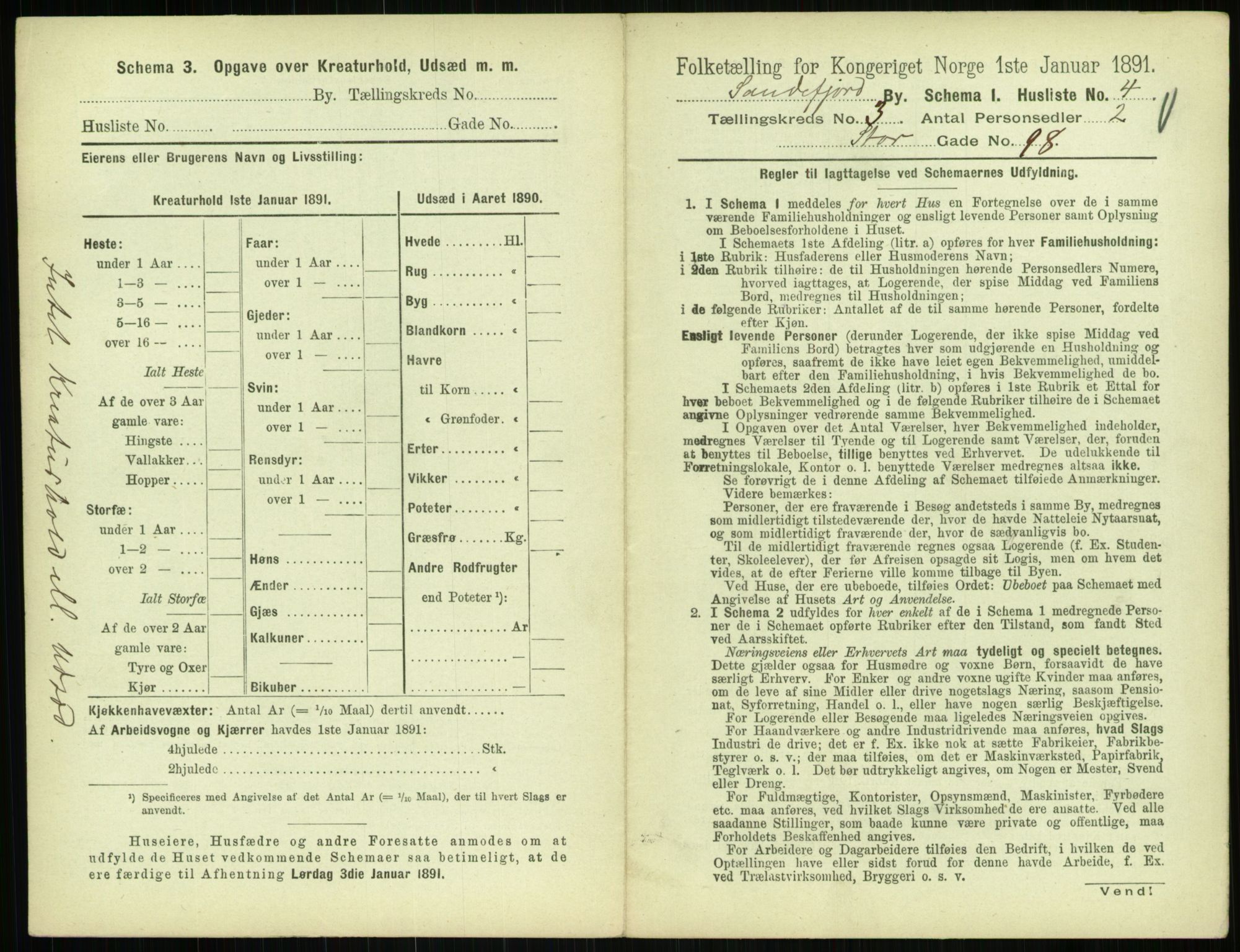 RA, 1891 census for 0706 Sandefjord, 1891, p. 261