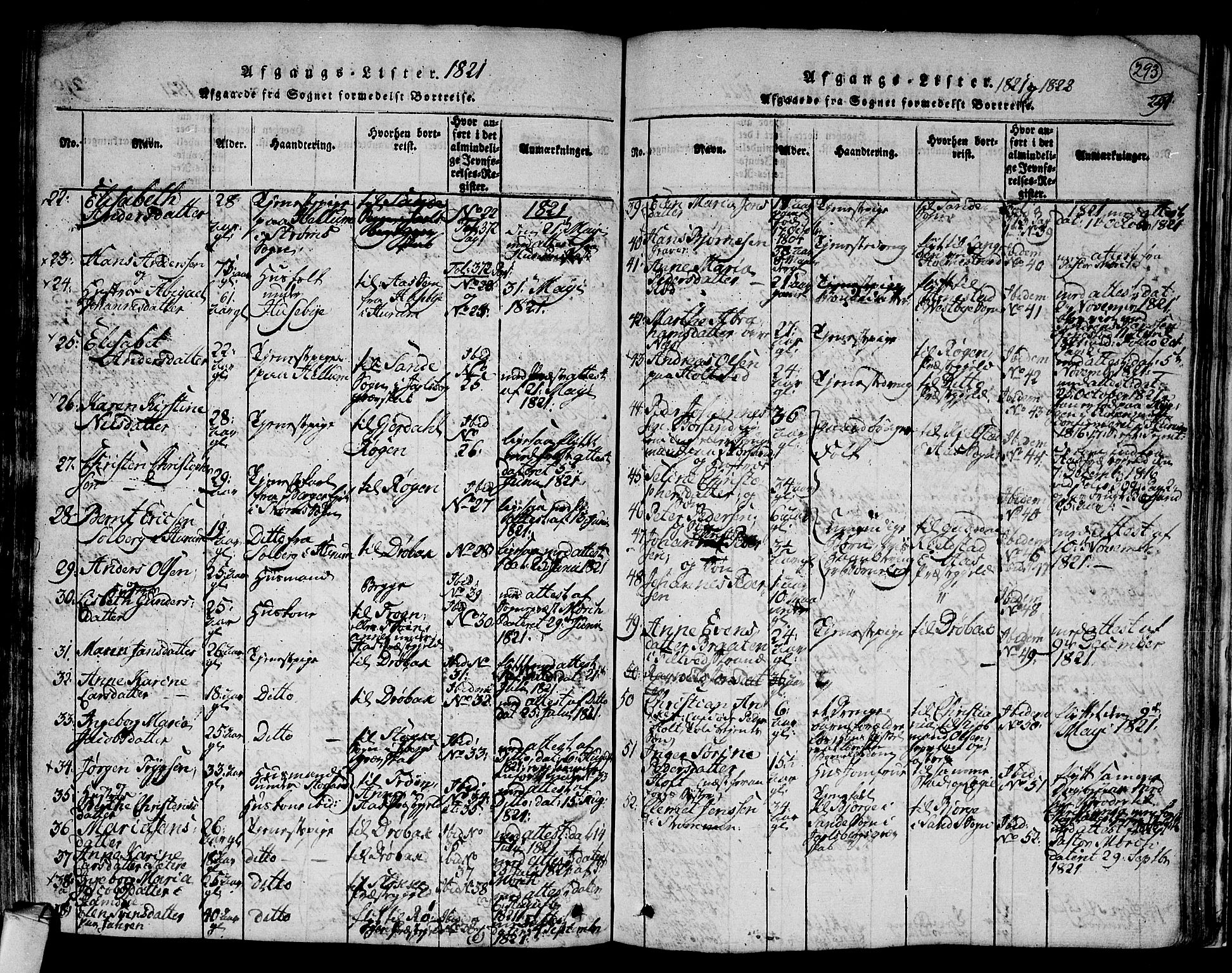 Hurum kirkebøker, SAKO/A-229/F/Fa/L0009: Parish register (official) no. 9, 1816-1826, p. 293