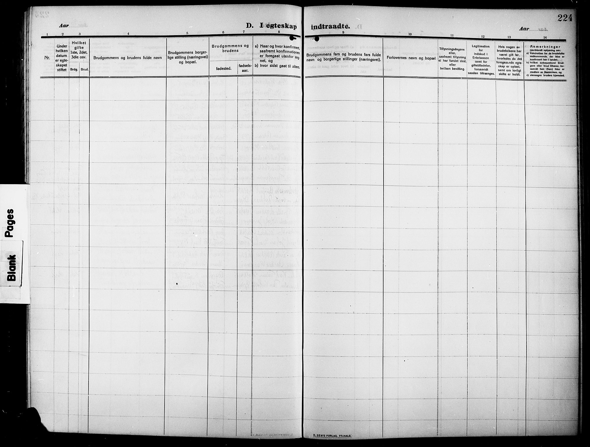 Lunner prestekontor, SAH/PREST-118/H/Ha/Hab/L0001: Parish register (copy) no. 1, 1909-1922, p. 224