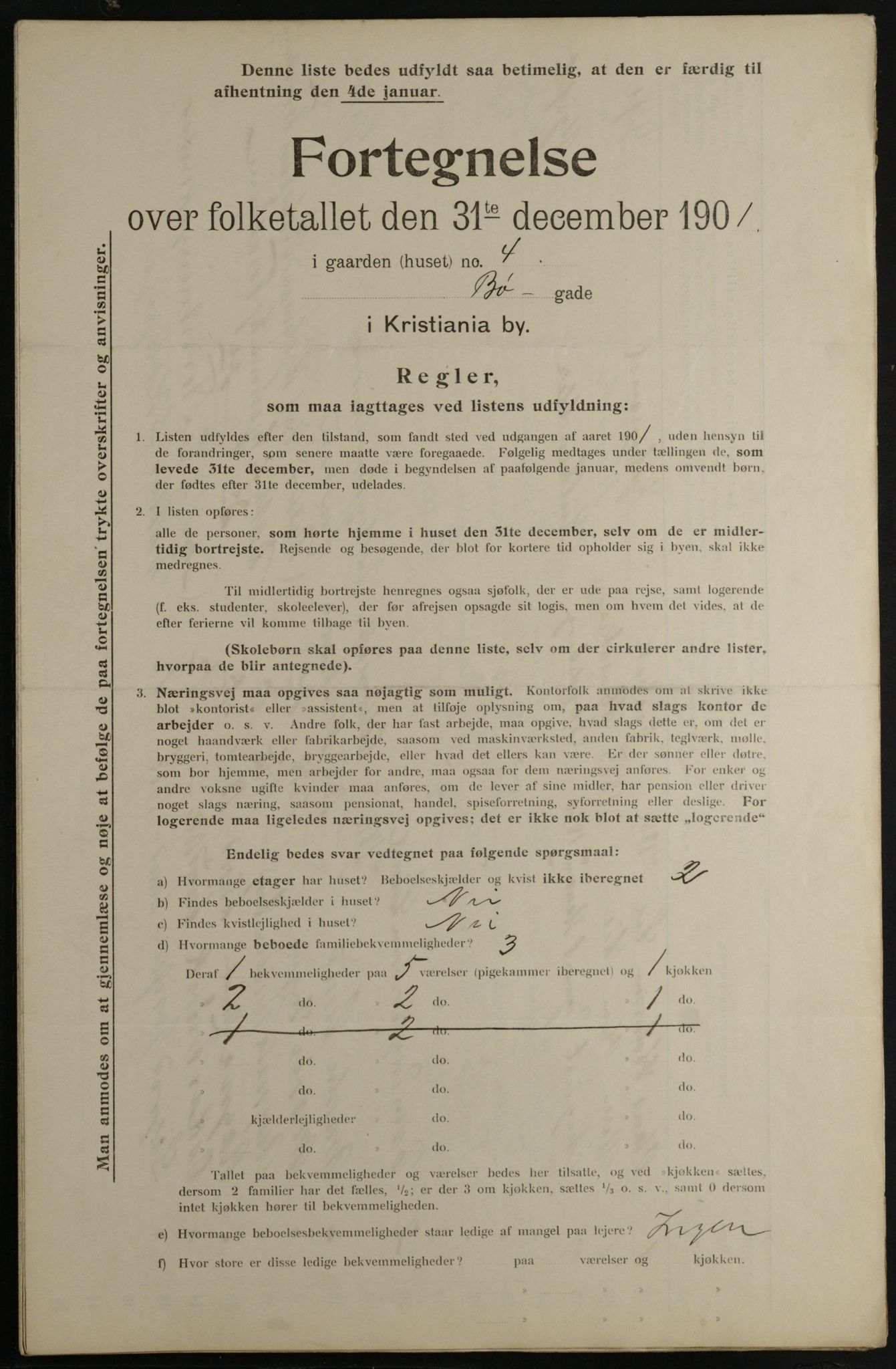 OBA, Municipal Census 1901 for Kristiania, 1901, p. 1825