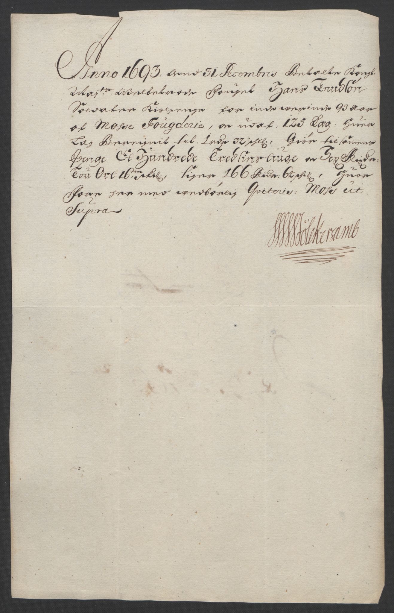 Rentekammeret inntil 1814, Reviderte regnskaper, Fogderegnskap, AV/RA-EA-4092/R02/L0108: Fogderegnskap Moss og Verne kloster, 1692-1693, p. 345